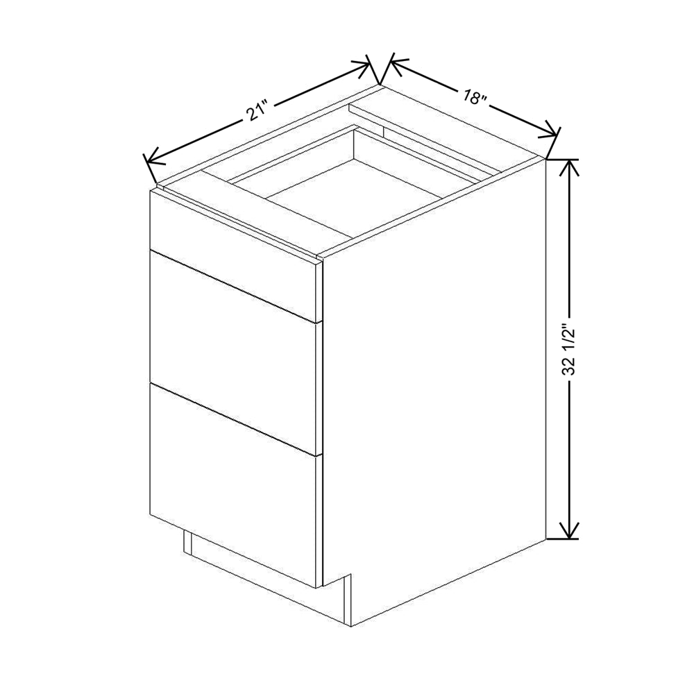 CNC Luxor Harvest 18" W Vanity Drawer Base Cabinet - Handicap Accessible