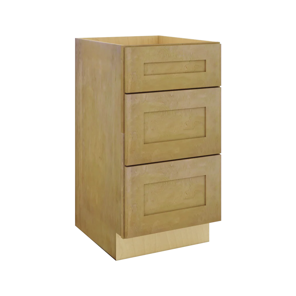 Modernform Cabinet Natural Shaker 18" W X 34 1/2" H X 21" D Vanity Base with 3 Drawers