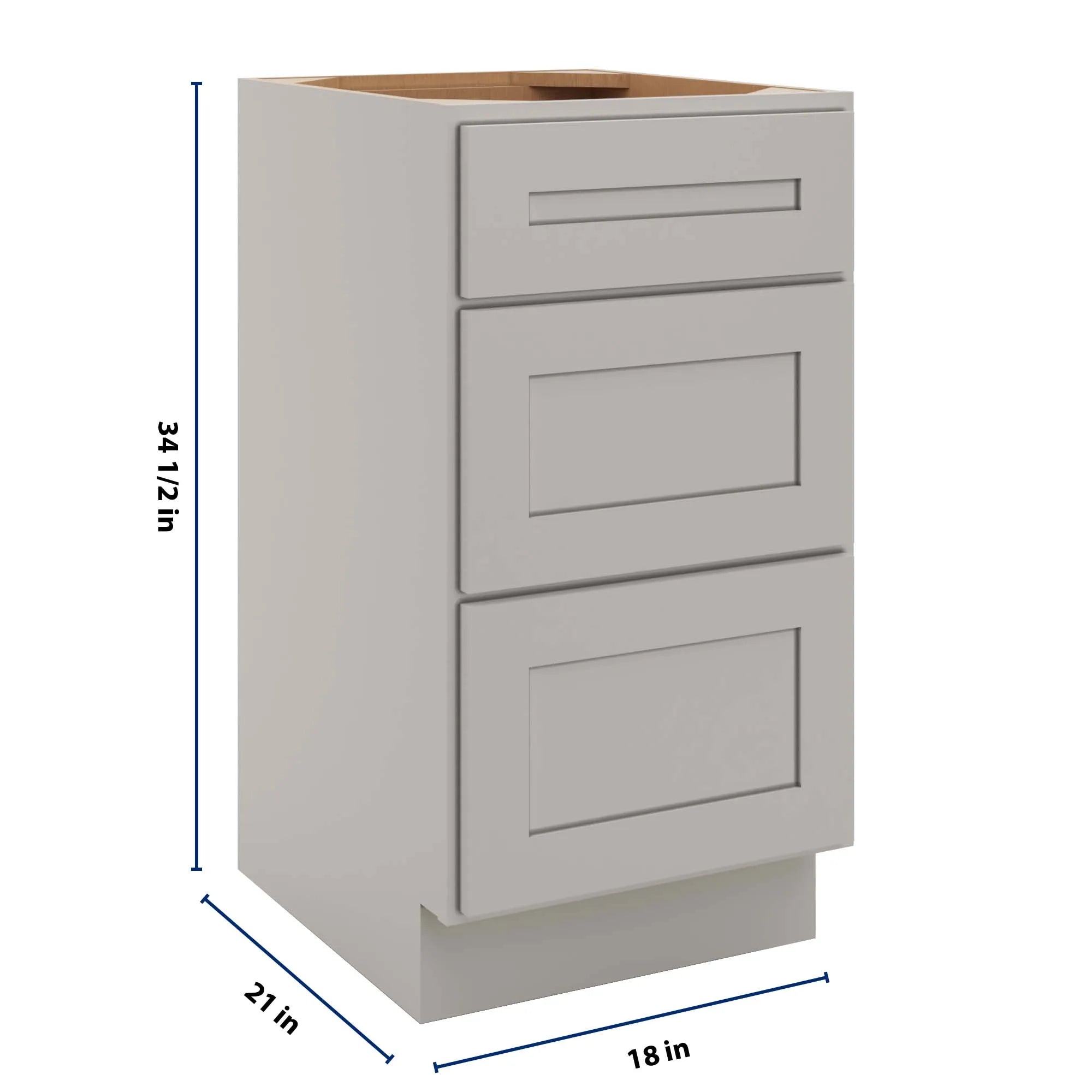 cnc luxor 5 piece misty grey 18 w vanity drawer base cabinet