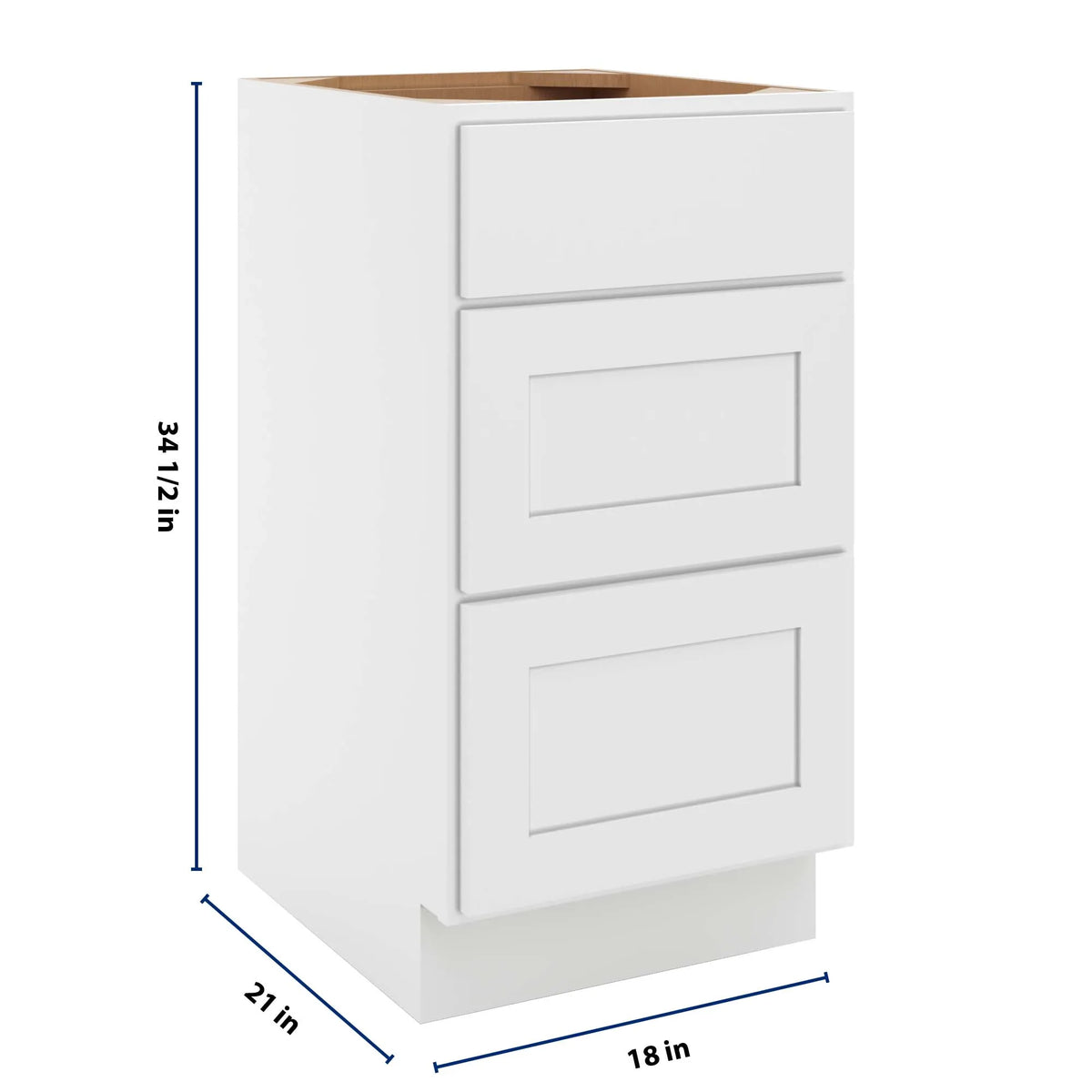 cnc luxor white 18 w vanity drawer base cabinet
