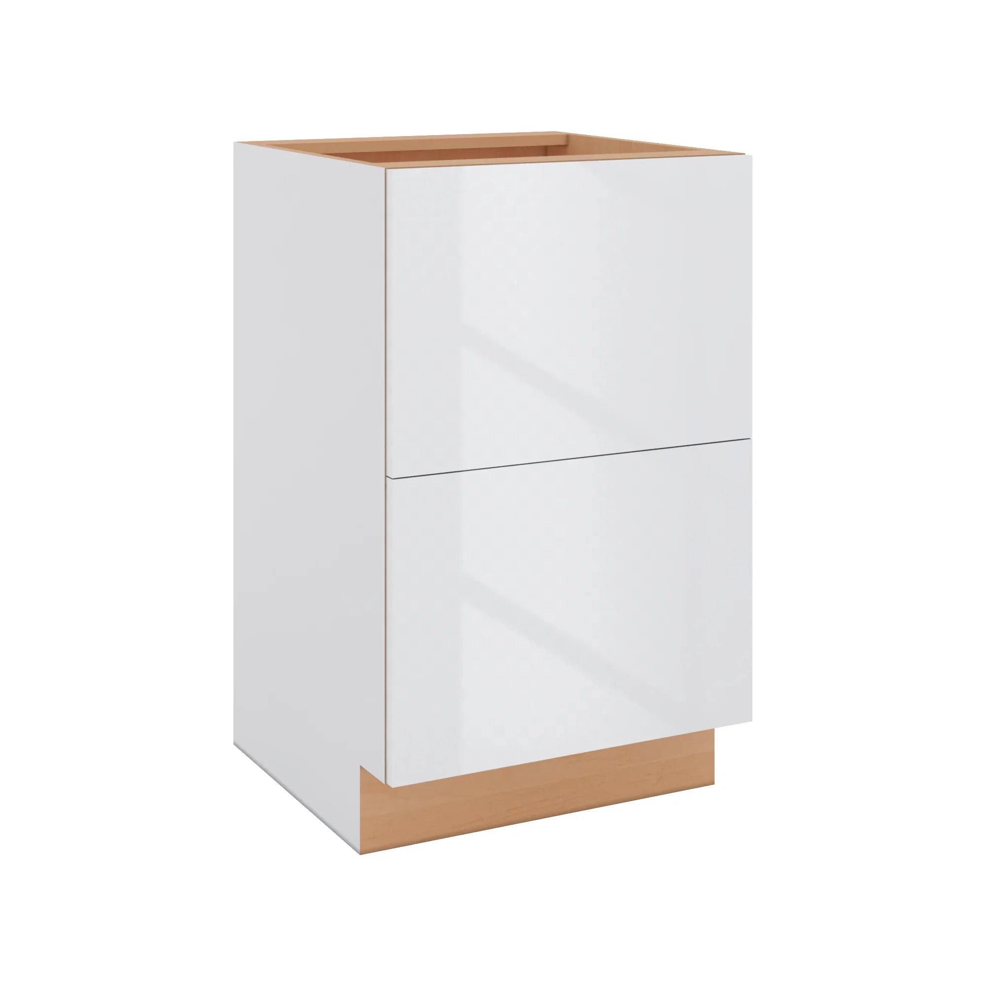 Modernform Cabinet Gloss White 21" W X 34 1/2" H X 21" D Vanity Base with 2 Drawers