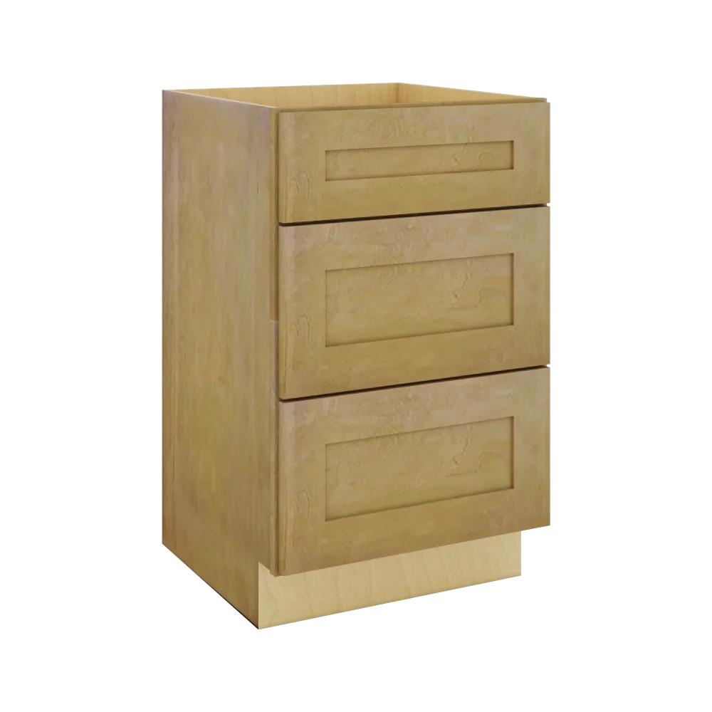 Modernform Cabinet Natural Shaker 21" W X 34 1/2" H X 21" D Vanity Base with 3 Drawers
