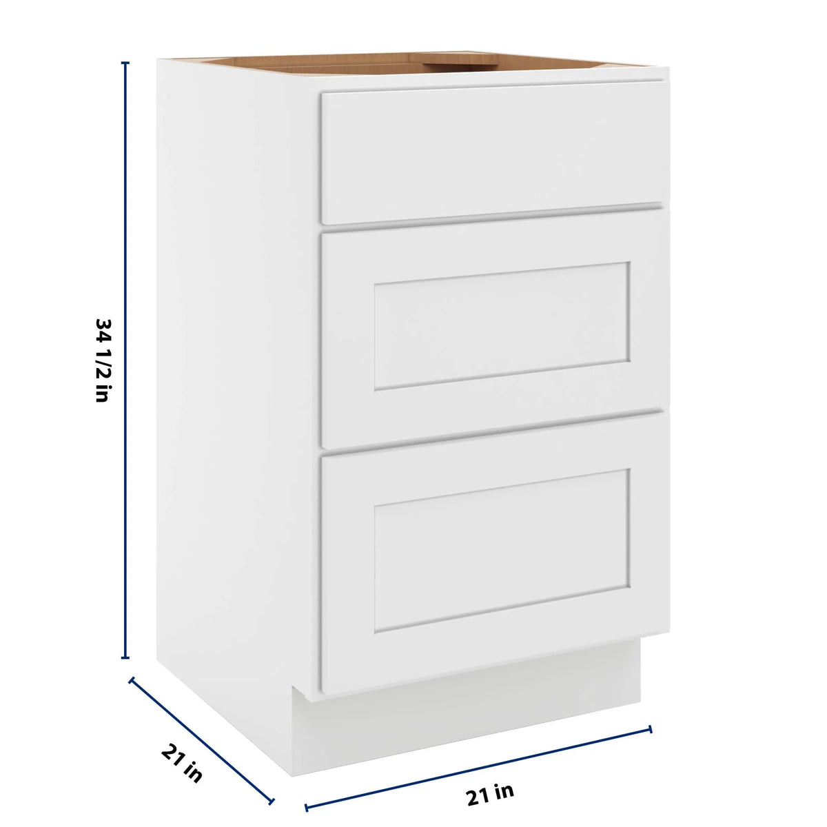 cnc luxor white 21 w vanity drawer base cabinet