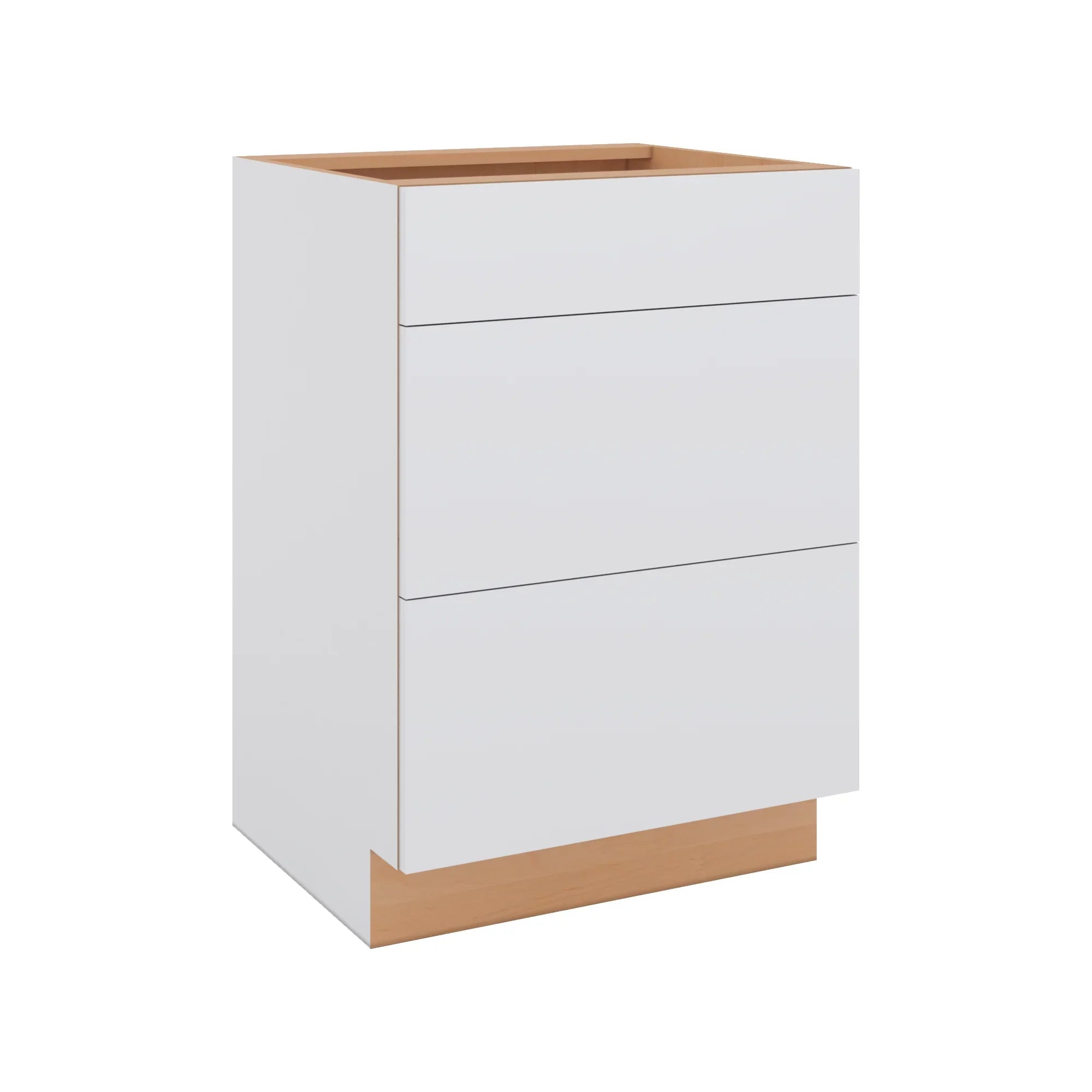 Modernform Cabinet Matte White 24" W X 34 1/2" H X 21" D Vanity Base with 3 Drawers