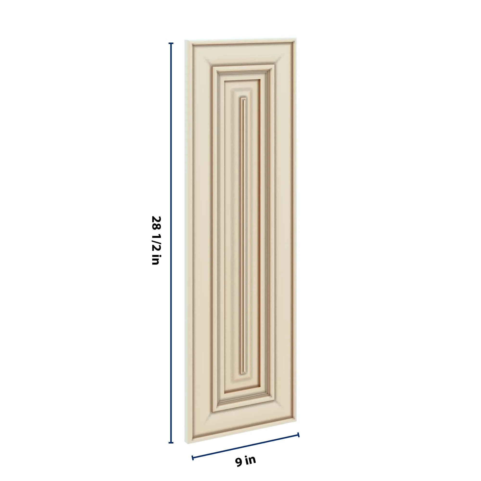 J&K Creme Glazed A7 Vanity Drawer Front 09" W x 28 1/2" H