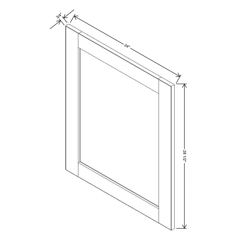 J&K Castle Grey S5 Vanity Drawer Front 24" W x 28 1/2" H