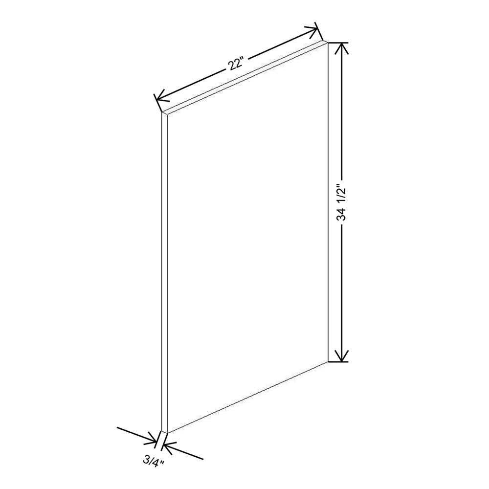 CNC Classic Versailles White 3/4" W X 34 1/2" H X 25" D End Panel