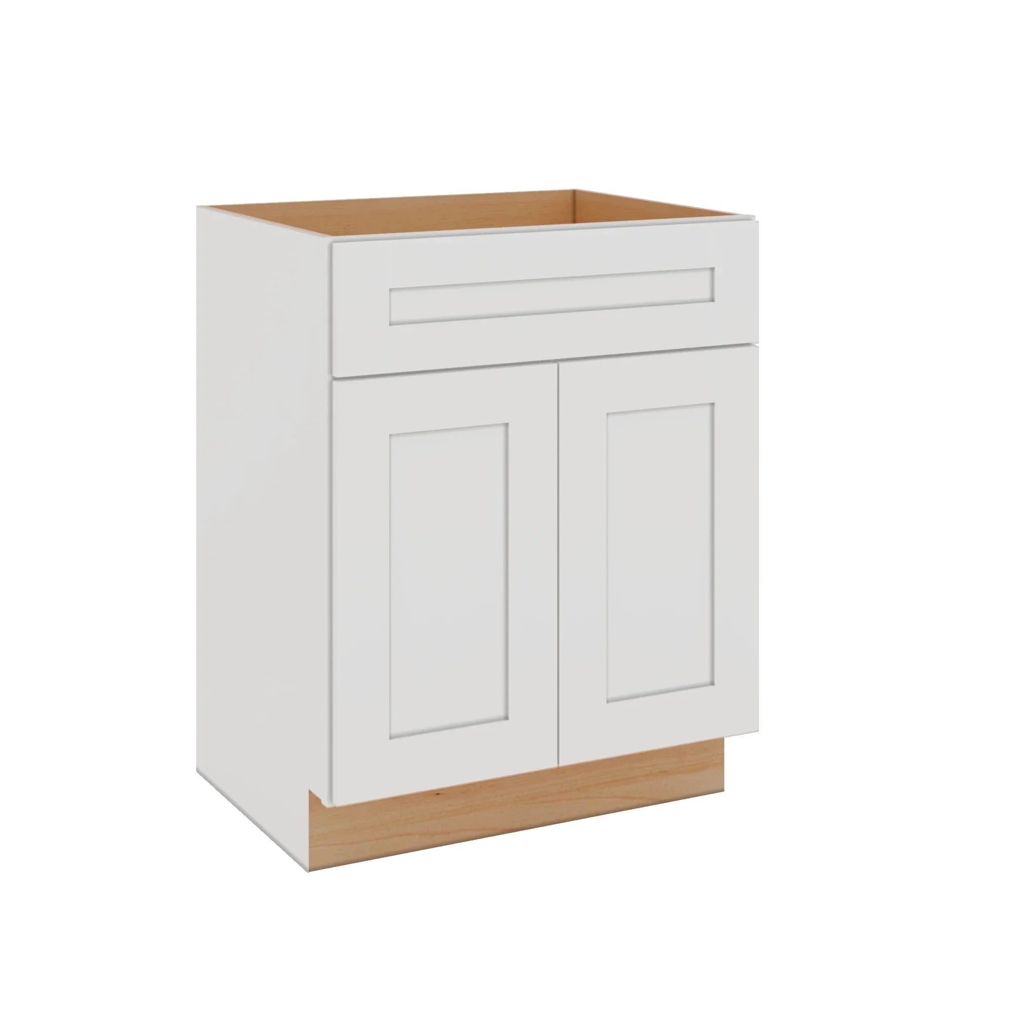 Modernform Cabinet White Shaker 27" W X 34 1/2" H X 21" D Sink Base 2 Doors/1 False Front