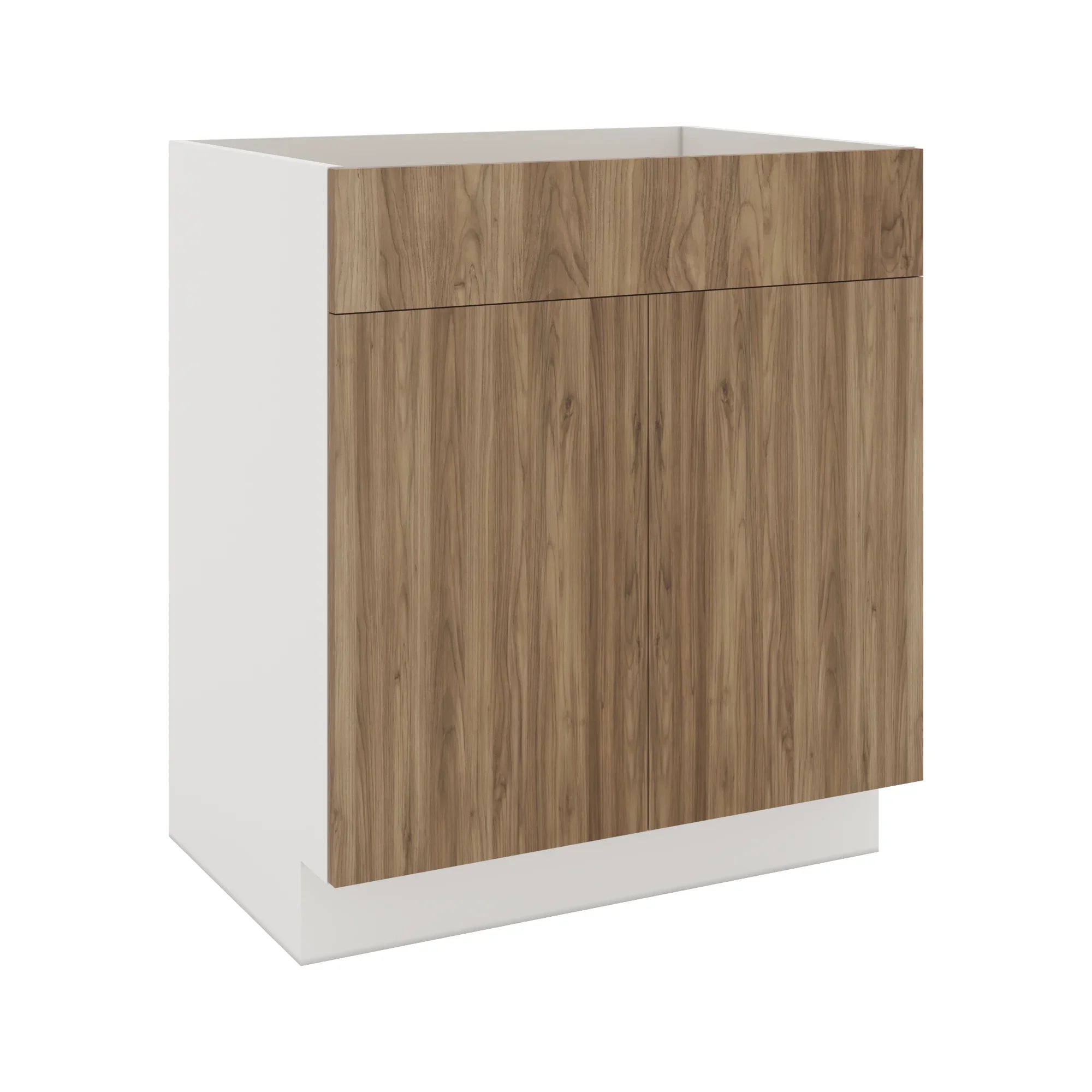 Modernform Cabinet Walnut 30" W X 34 1/2" H X 21" D Vanity Sink Base 2 Doors/1 False Front