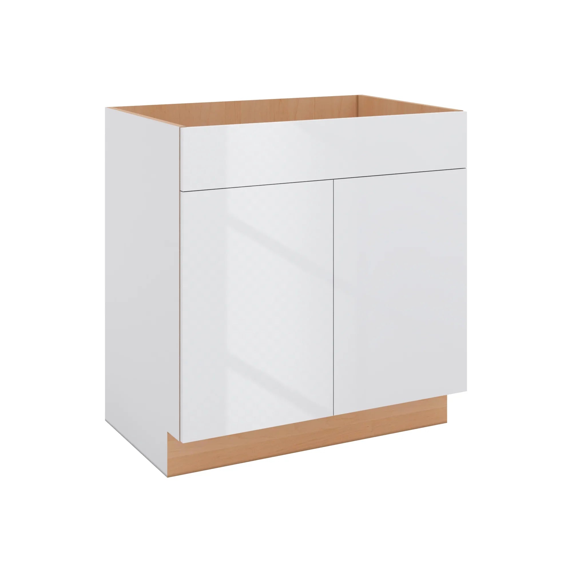 Modernform Cabinet Gloss White 33" W X 34 1/2" H X 21" D Vanity Sink Base 2 Doors/1 False Front