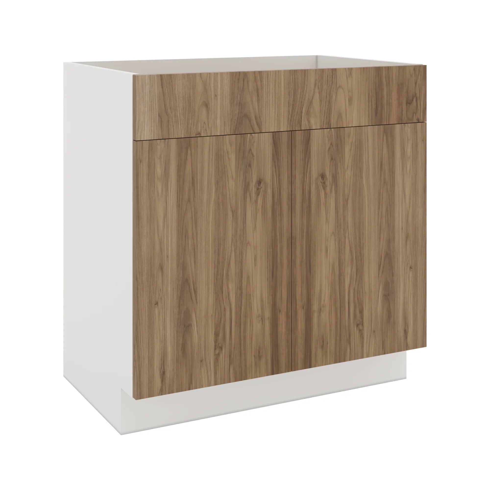 Modernform Cabinet Walnut 33" W X 34 1/2" H X 21" D Vanity Sink Base 2 Doors/1 False Front