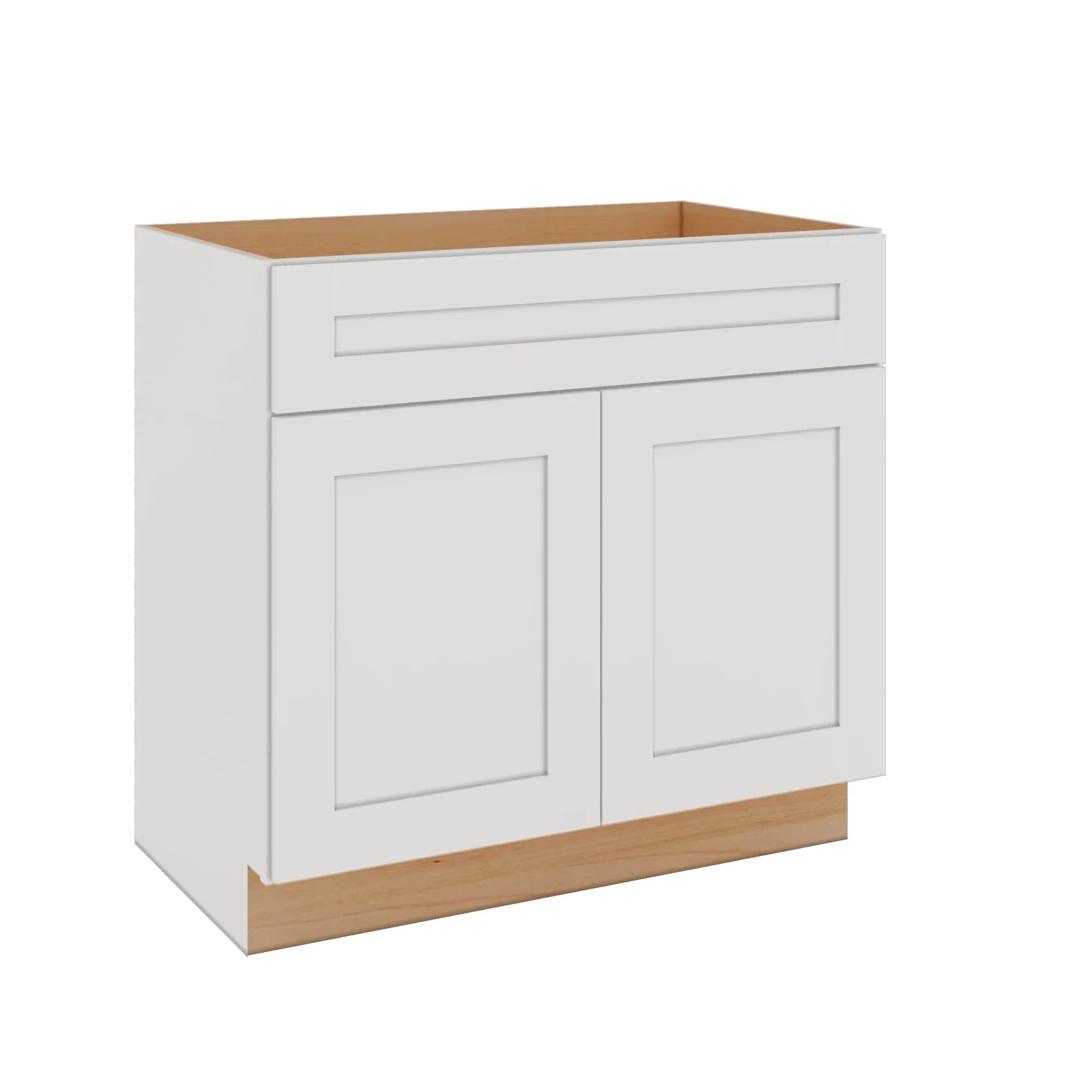Modernform Cabinet White Shaker 36" W X 34 1/2" H X 21" D Sink Base 2 Doors/1 False Front
