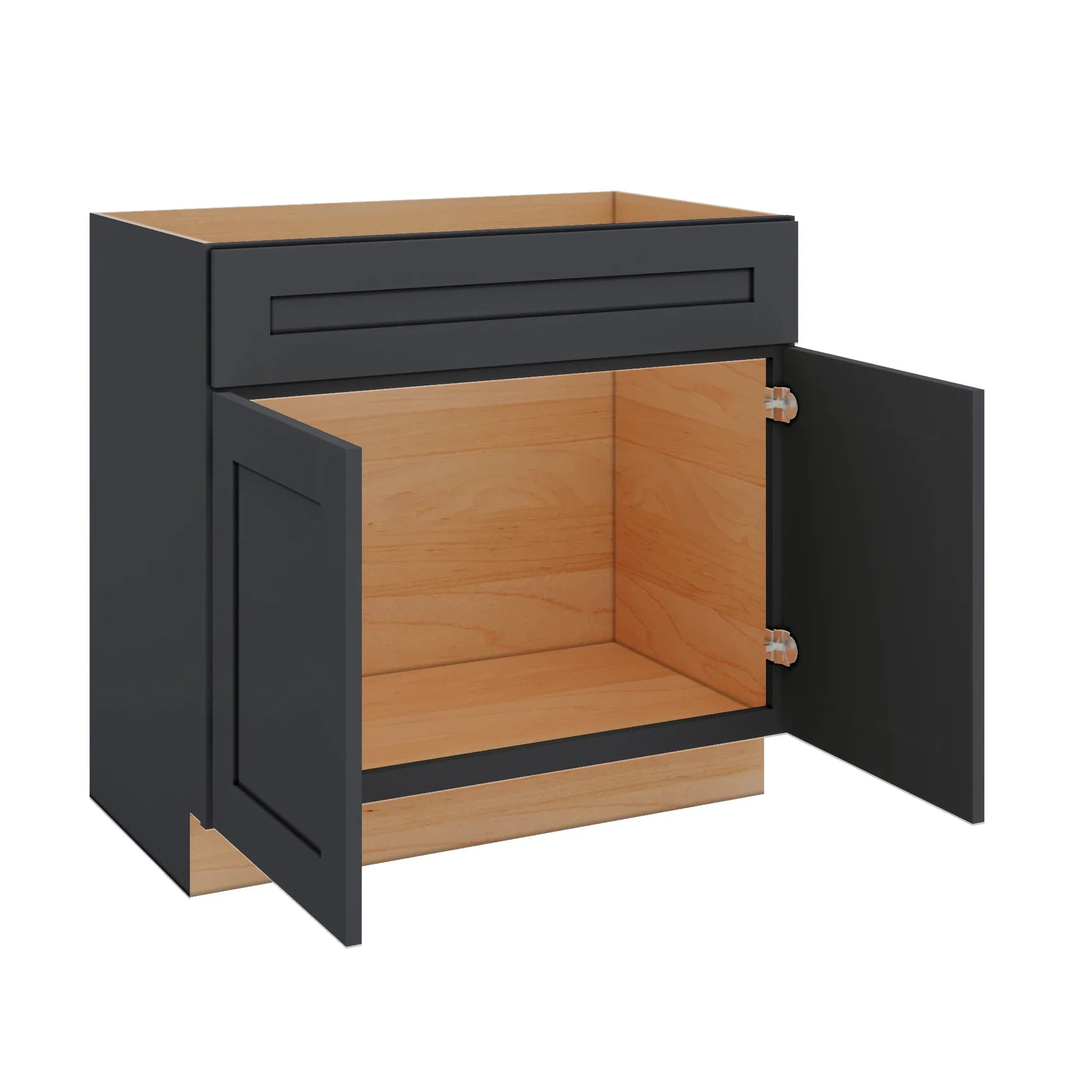 Modernform Cabinet Onyx Black Shaker 36" W X 34 1/2" H X 21" D Sink Base 2 Doors/1 False Front