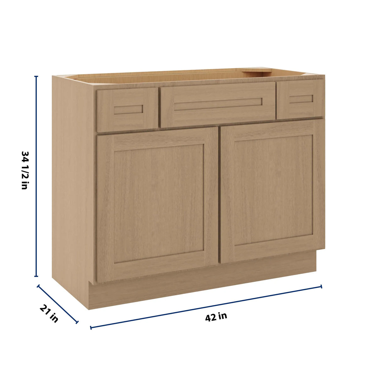 CNC Luxor 5-Piece Harvest 42" W 2 Drawer Vanity Sink Base Cabinet