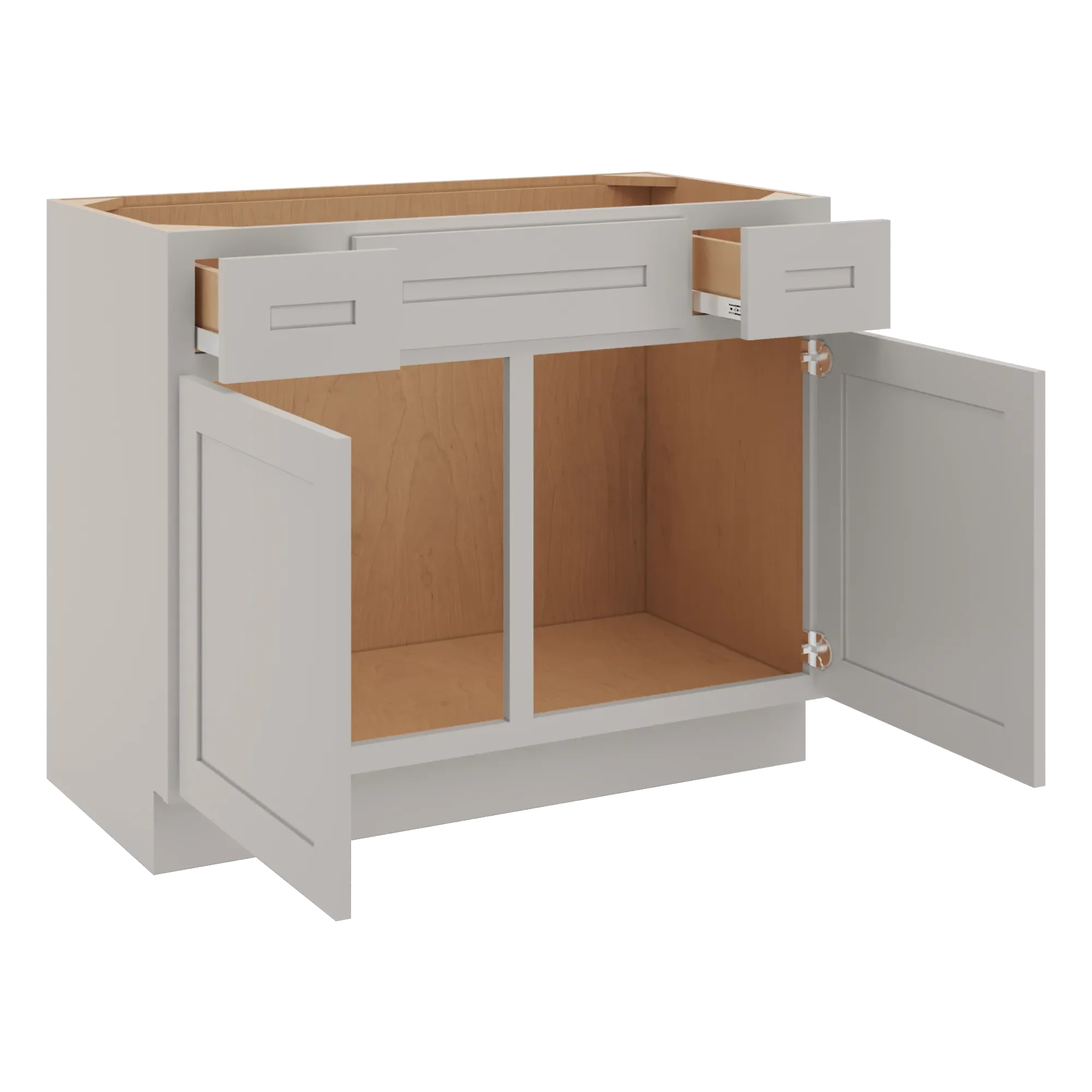 cnc luxor 5 piece misty grey 42 w 2 drawer vanity sink base cabinet
