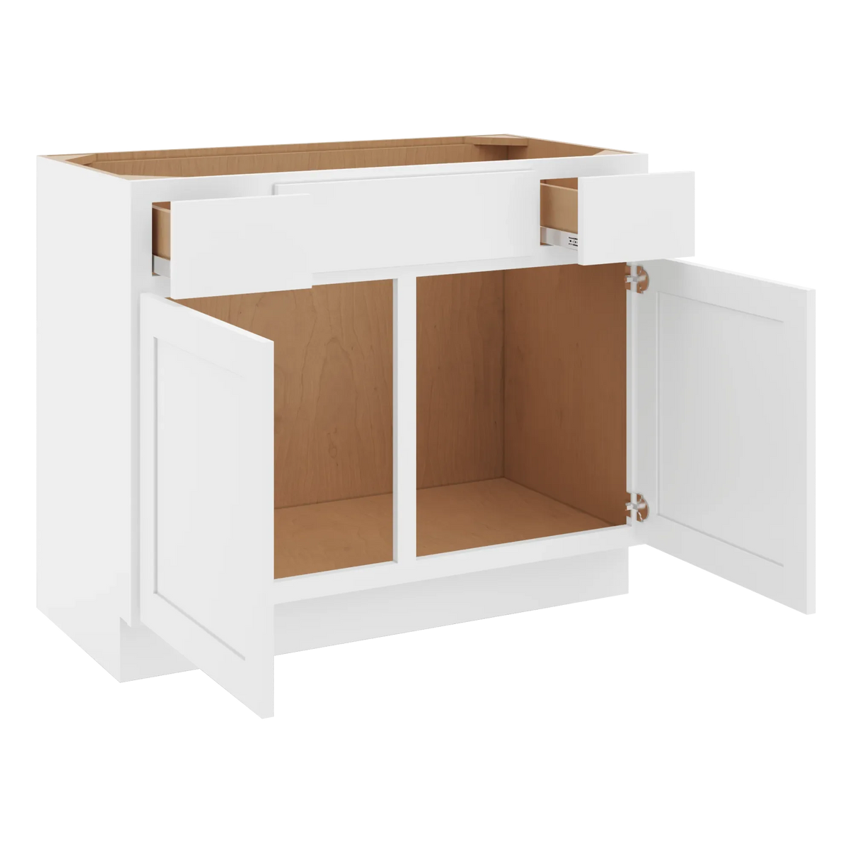 cnc luxor white 42 w 2 drawer vanity sink base cabinet