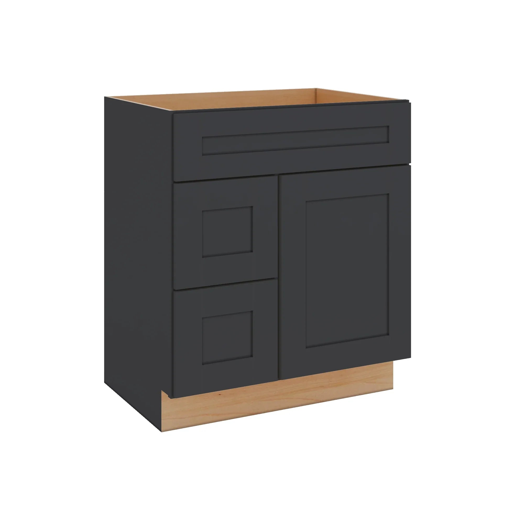 Modernform Cabinet Onyx Black Shaker 30" W X 34 1/2" H X 21" D Combo Cabinet w/2 Drawers