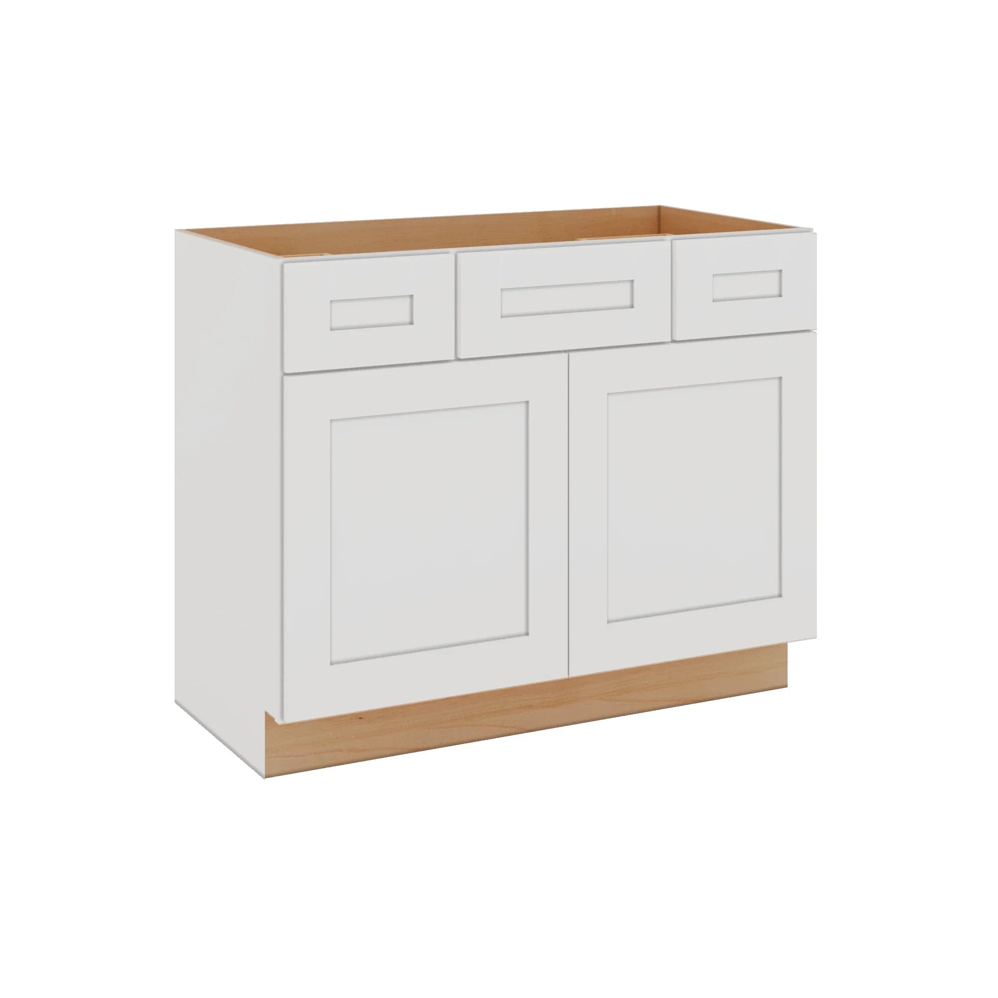 Modernform Cabinet White Shaker 42" W X 34 1/2" H X 21" D Combo Cabinet w/2 Side Drawers