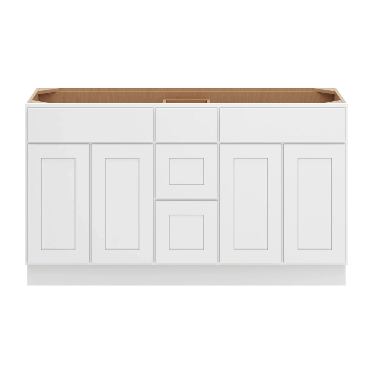 cnc luxor white 60 w vanity drawer double sink base cabinet