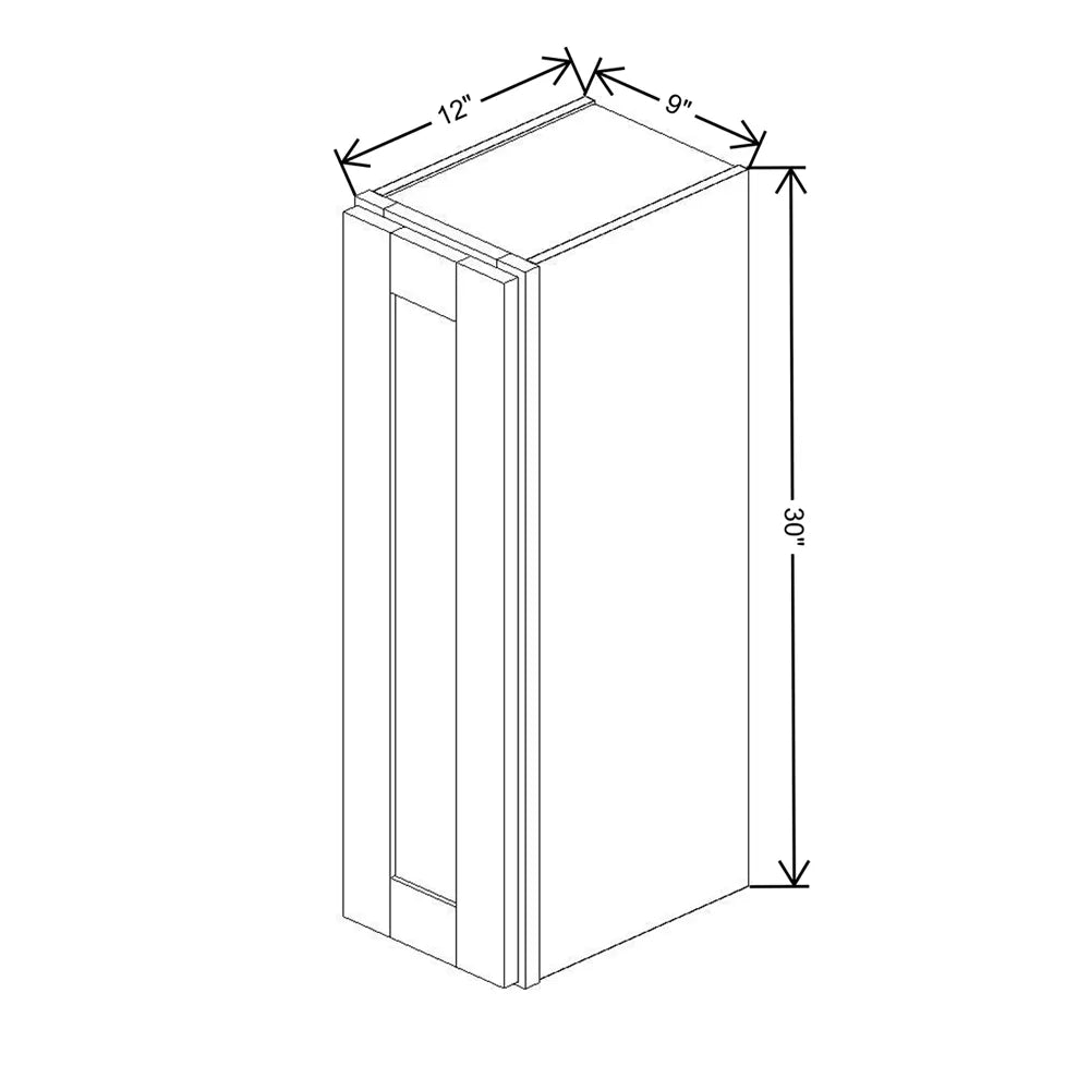 Fabuwood Allure Luna Desert Oak 9" W X 30" H X 12" D Single Door Wall Cabinet