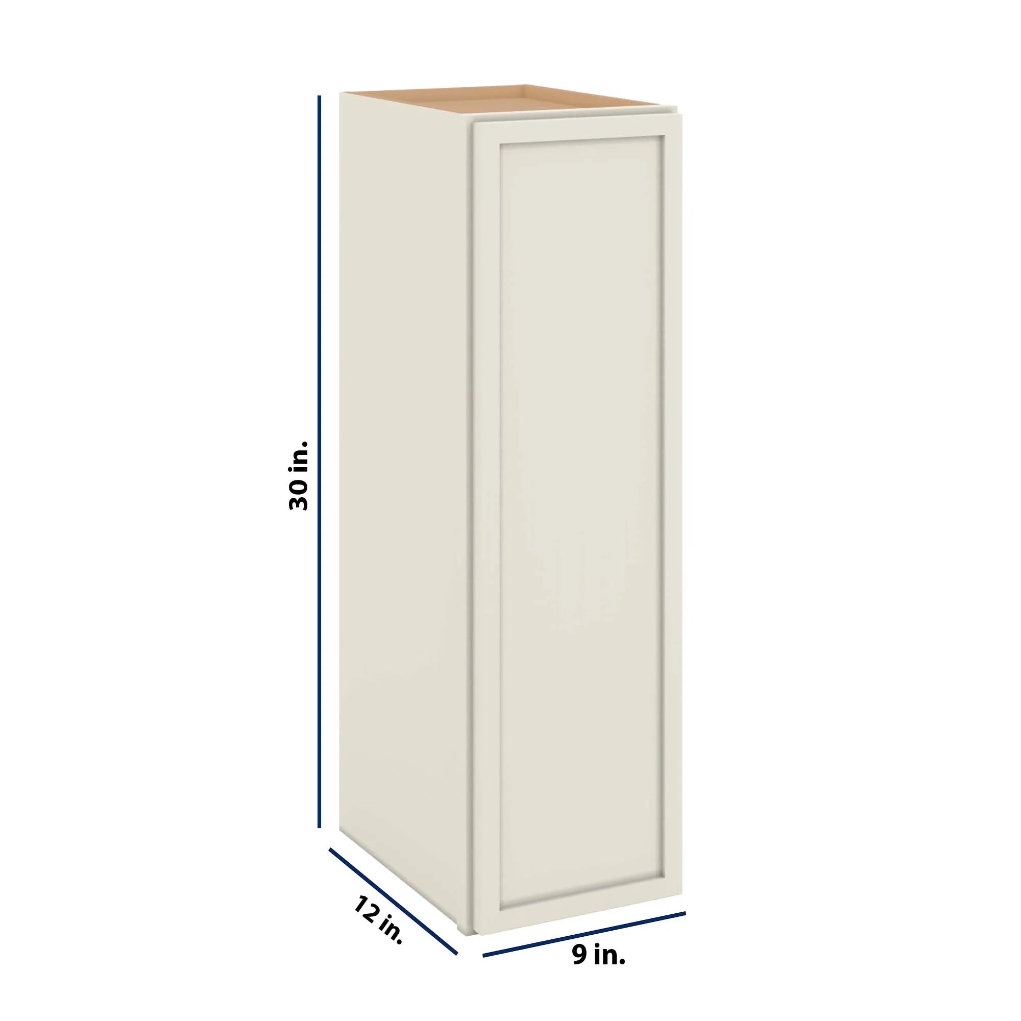 Modernform Cabinet Slim Dove White 09" W X 30" H X 12" D Single Door Wall Cabinet