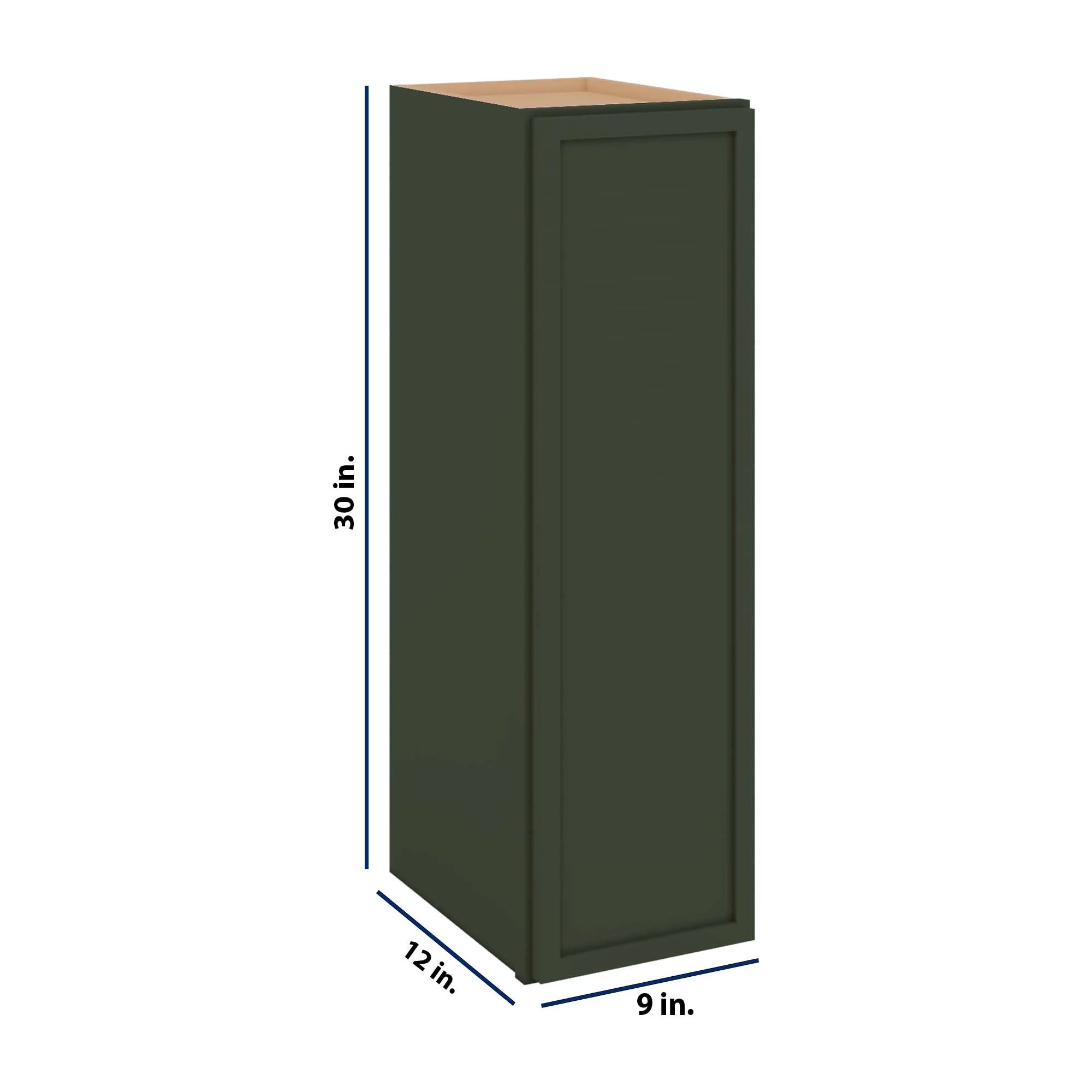 Modernform Cabinet Slim Sage Green 09" W X 30" H X 12" D Single Door Wall Cabinet