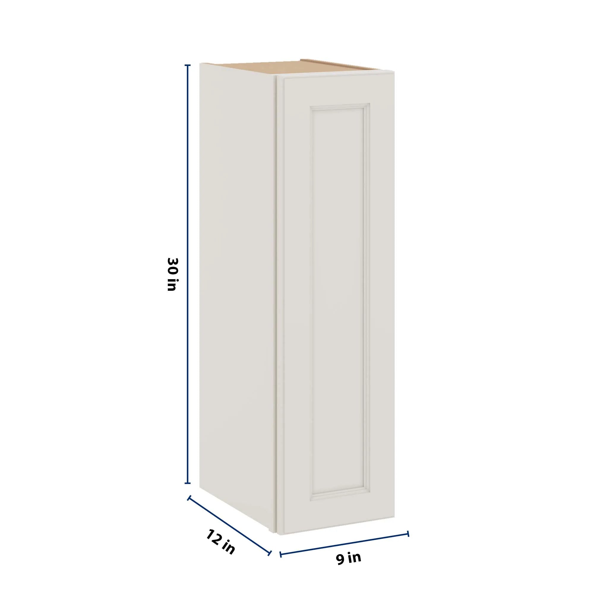 J&K Dove E1 Single Door Wall Cabinet - 09" W x 30" H