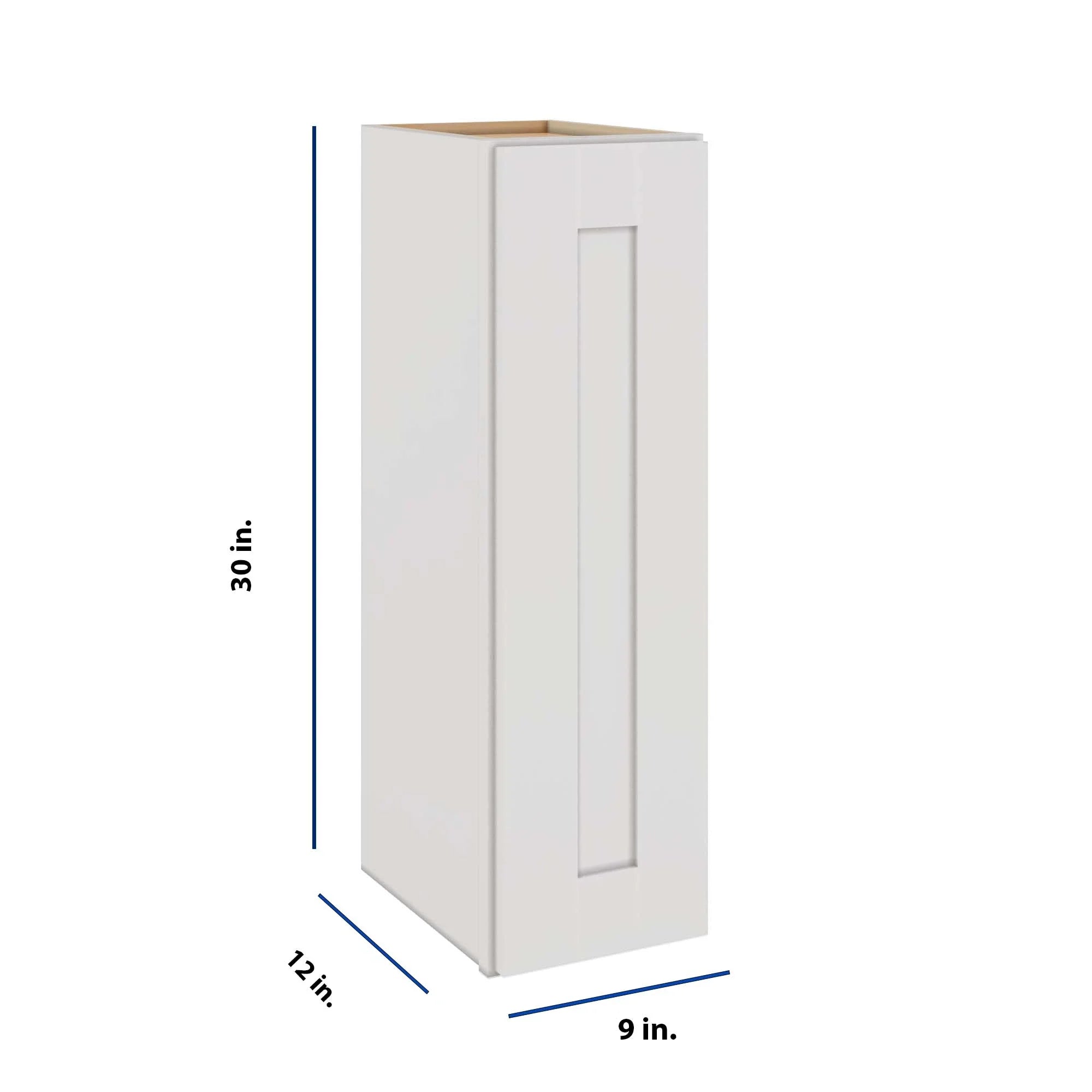 Modernform Cabinet White Shaker 09" W X 30" H X 12" D Single Door Wall Cabinet
