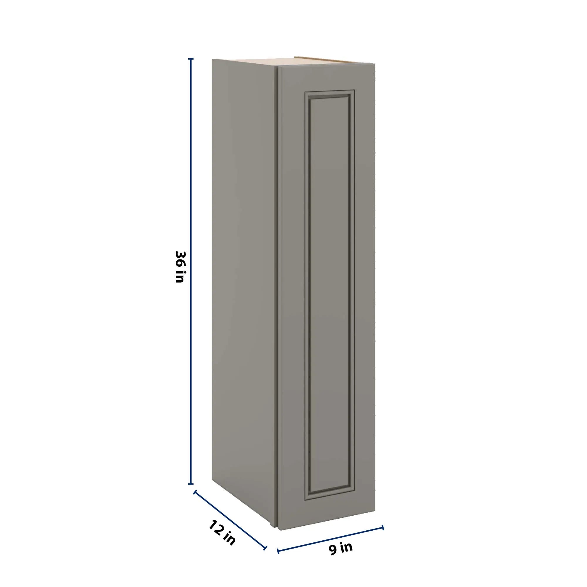 J&K Greige K3 Single Door Wall Cabinet - 09" W x 36" H