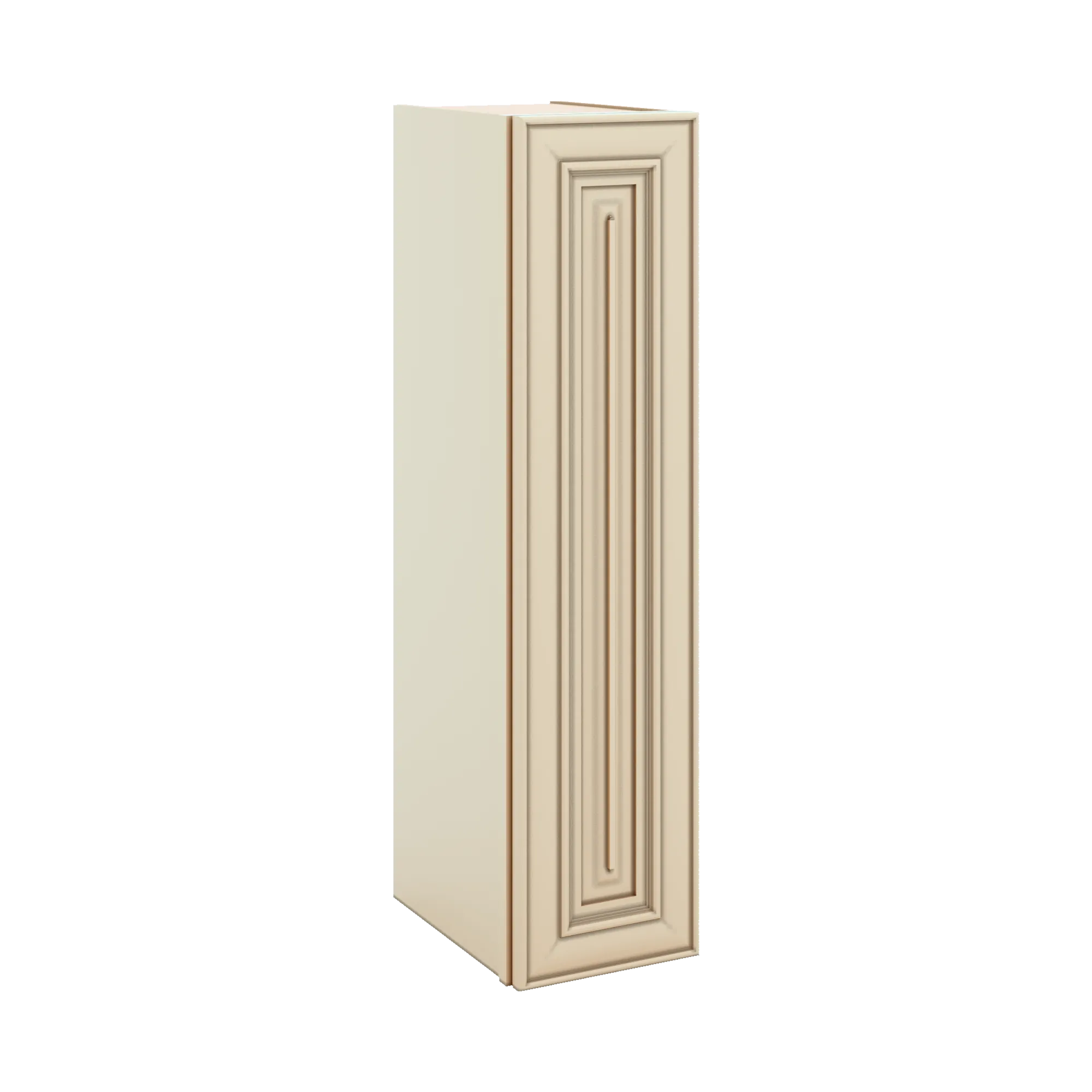 J&K Creme Glazed A7 Single Door Wall Cabinet - 09" W x 36" H
