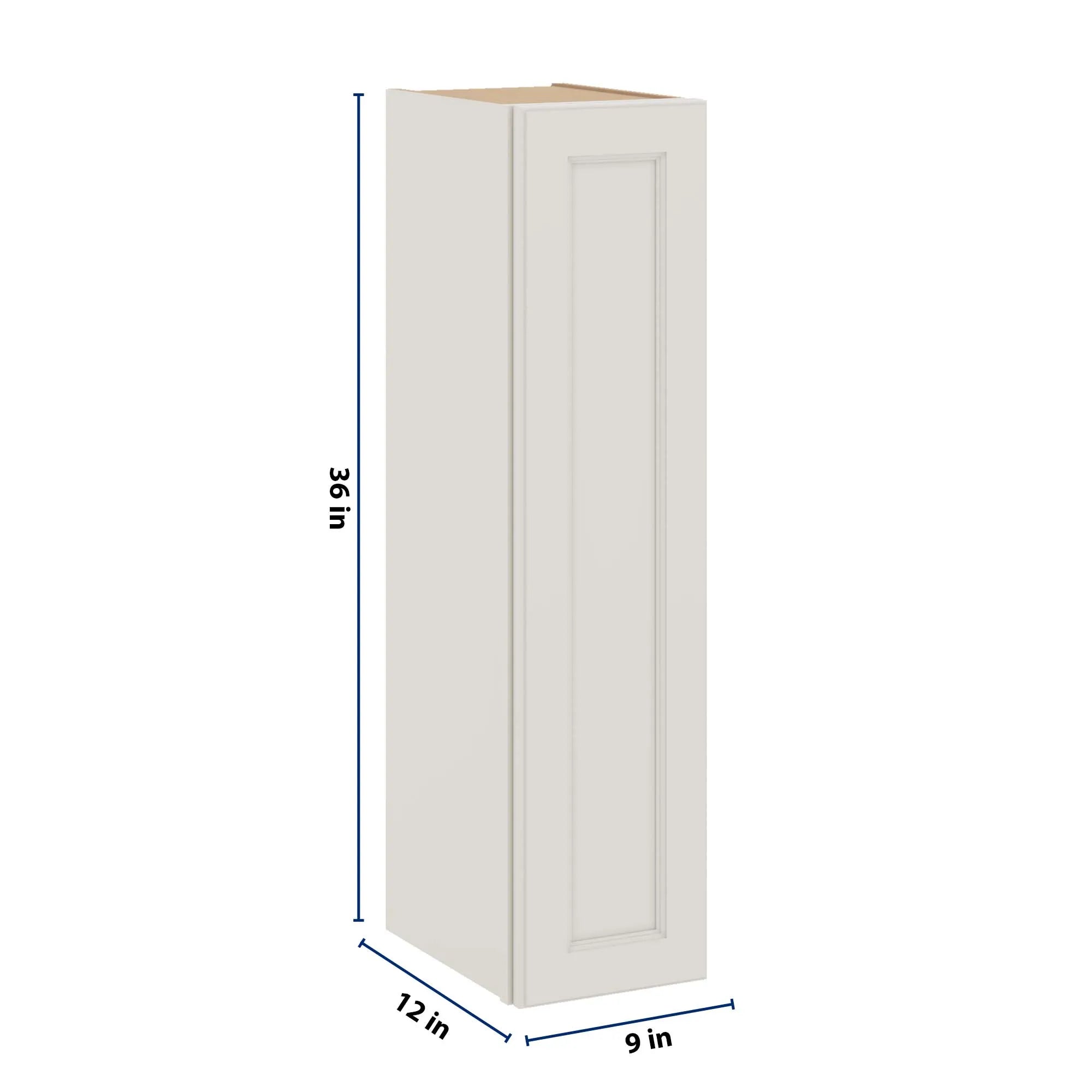 J&K Dove E1 Single Door Wall Cabinet - 09" W x 36" H
