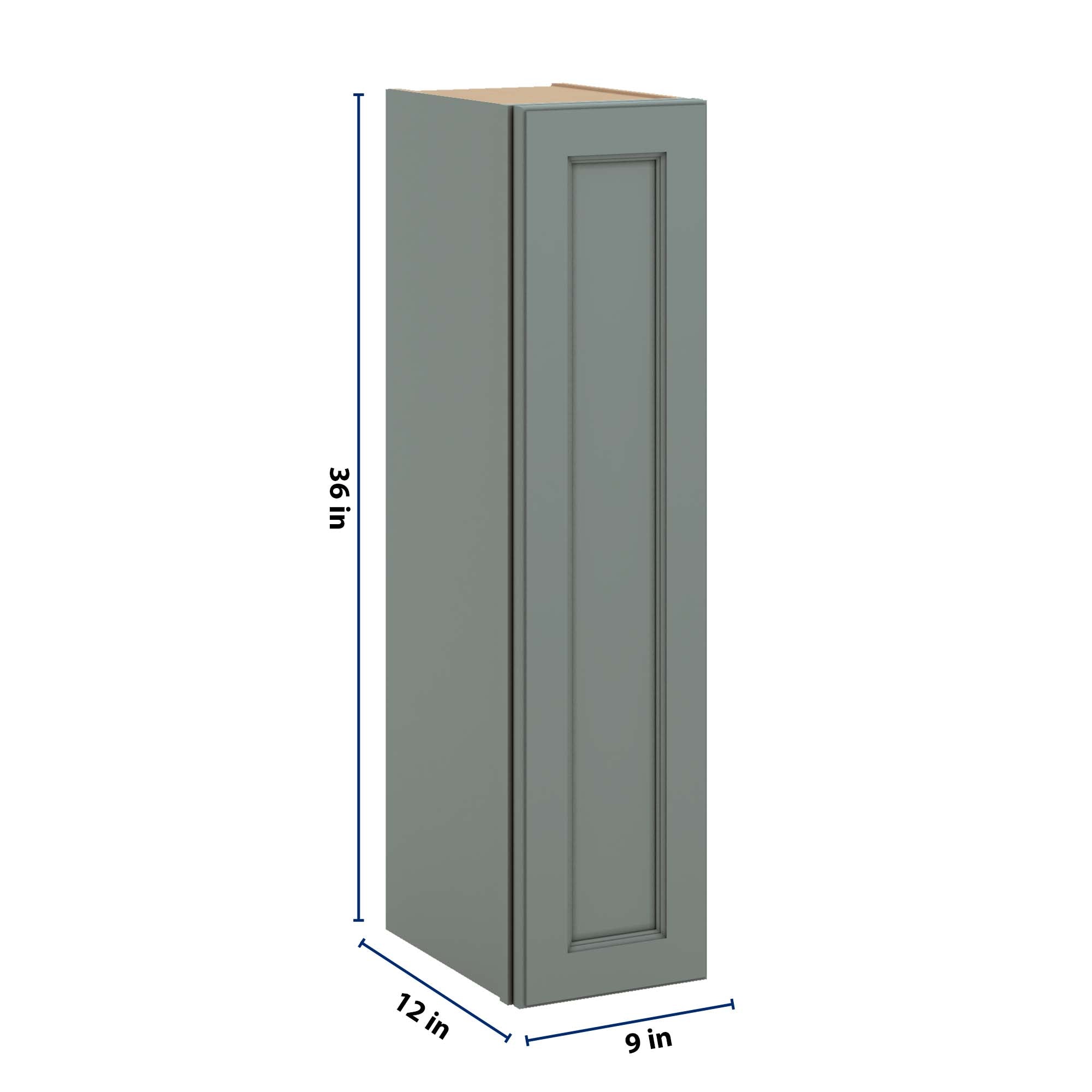 J&K Sage E3 Single Door Wall Cabinet - 09" W x 36" H