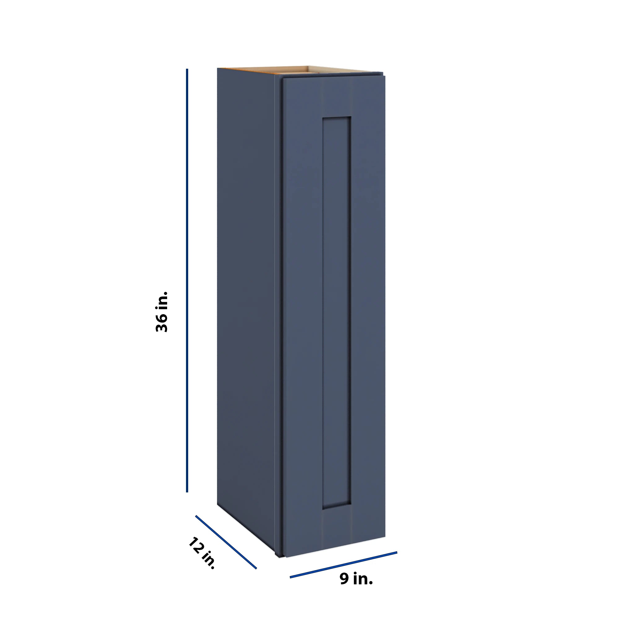 Modernform Cabinet Signature Blue 09" W X 36" H X 12" D Single Door Wall Cabinet