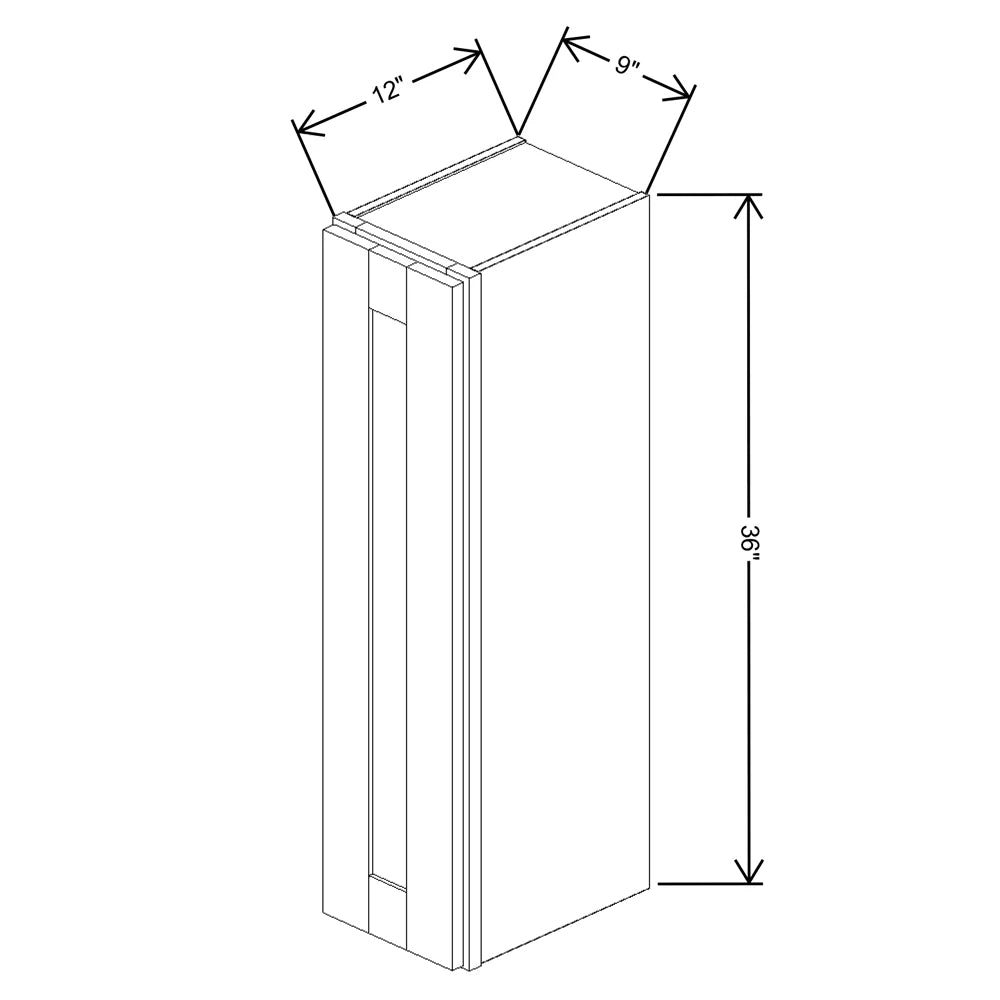 Fabuwood Allure Luna Desert Oak 9" W X 36" H X 12" D Single Door Wall Cabinet