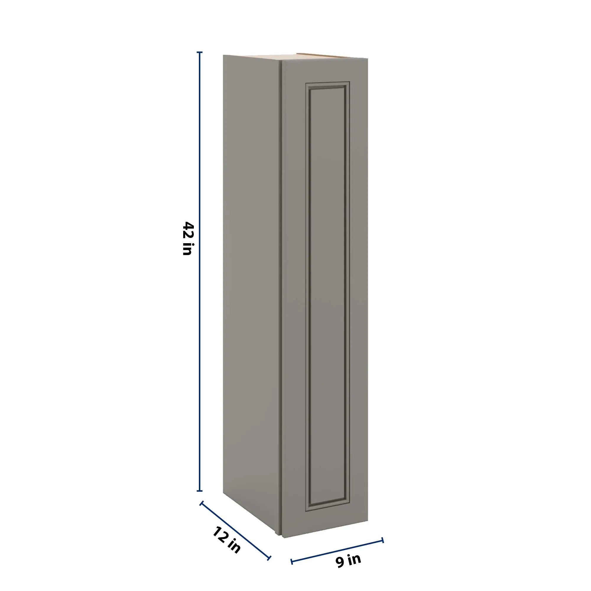 J&K Greige K3 Single Door Wall Cabinet - 09" W x 42" H