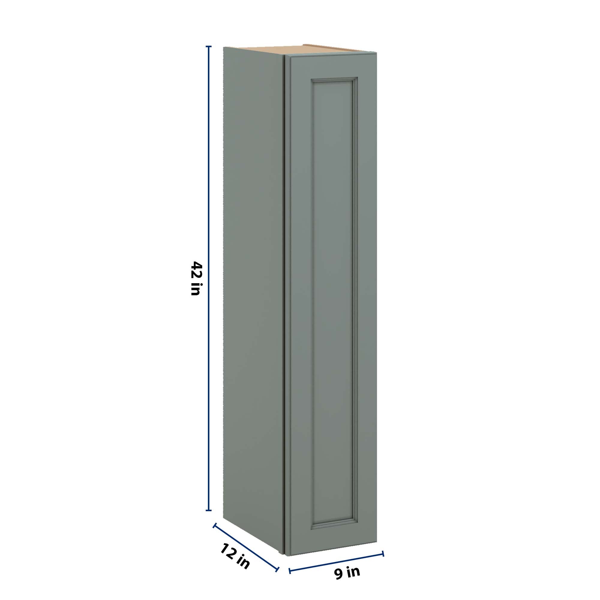 J&K Sage E3 Single Door Wall Cabinet - 09" W x 42" H