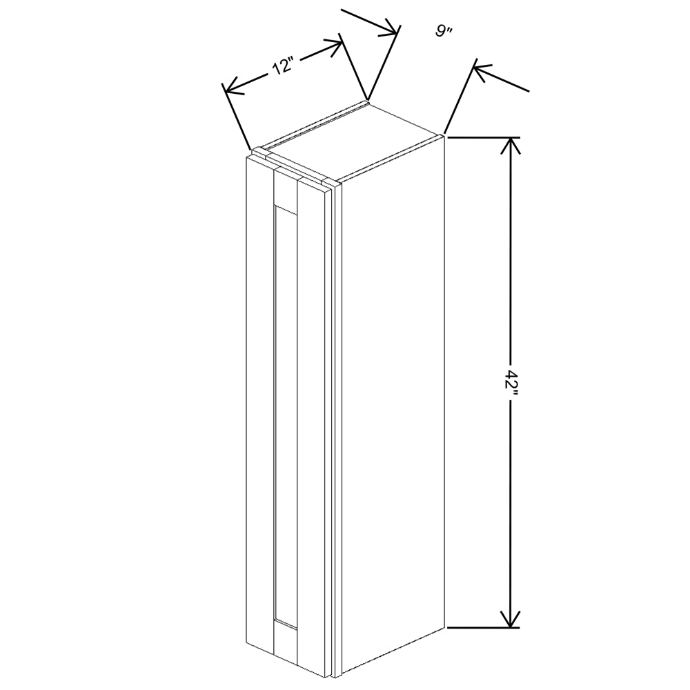 Fabuwood Allure Onyx Horizon Wall 9"W x 42"H Shaker Cabinet