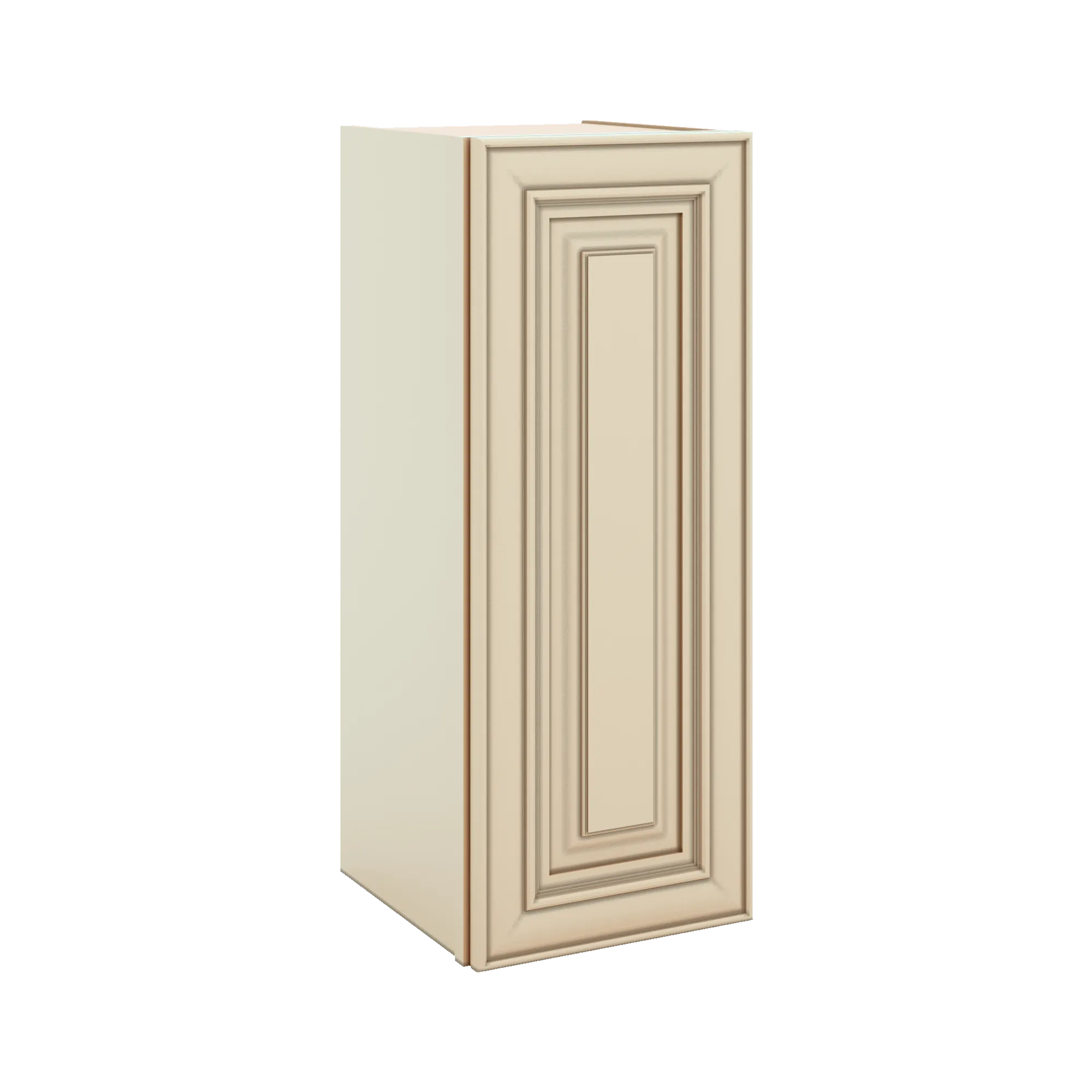 J&K Creme Glazed A7 Single Door Wall Cabinet - 12" W x 30" H