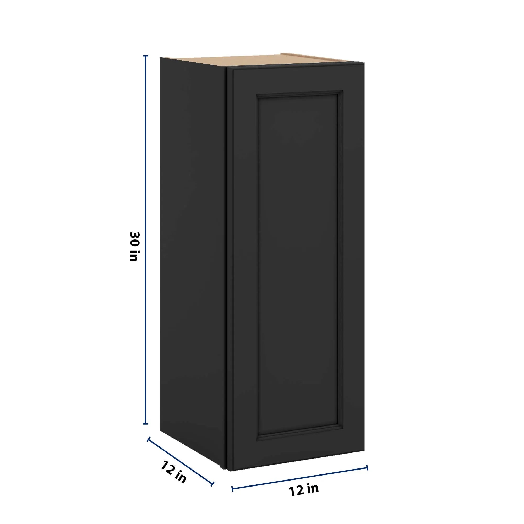 J&K Charcoal E2 Single Door Wall Cabinet - 12" W x 30" H