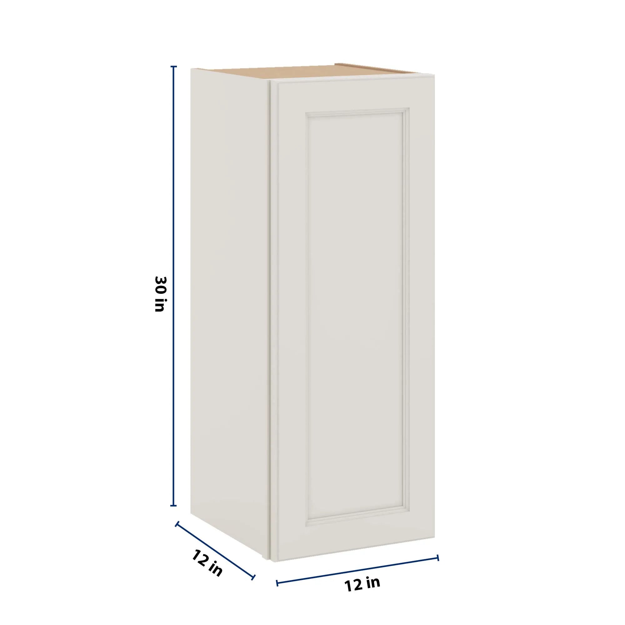 J&K Dove E1 Single Door Wall Cabinet - 12" W x 30" H