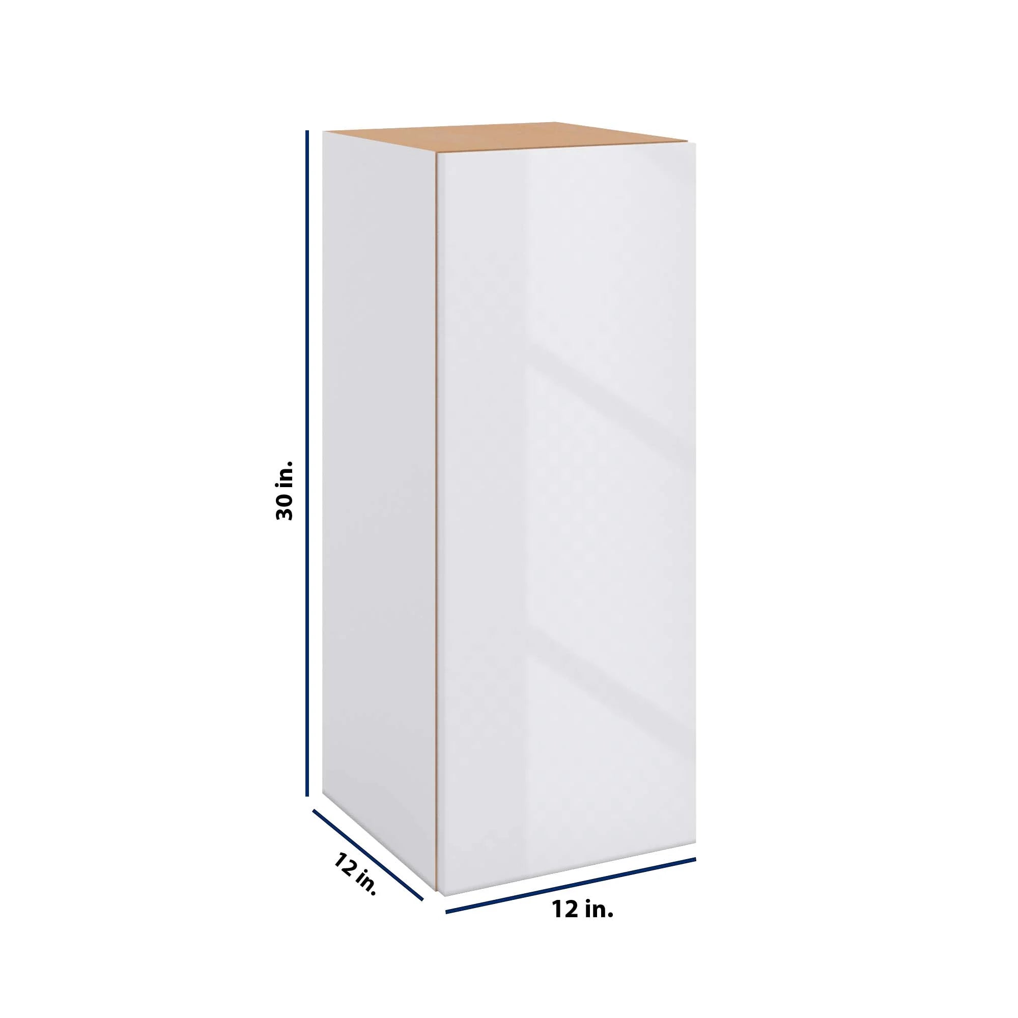 Modernform Cabinet Gloss White 12" W X 30" H X 12" D Single Door Wall Cabinet
