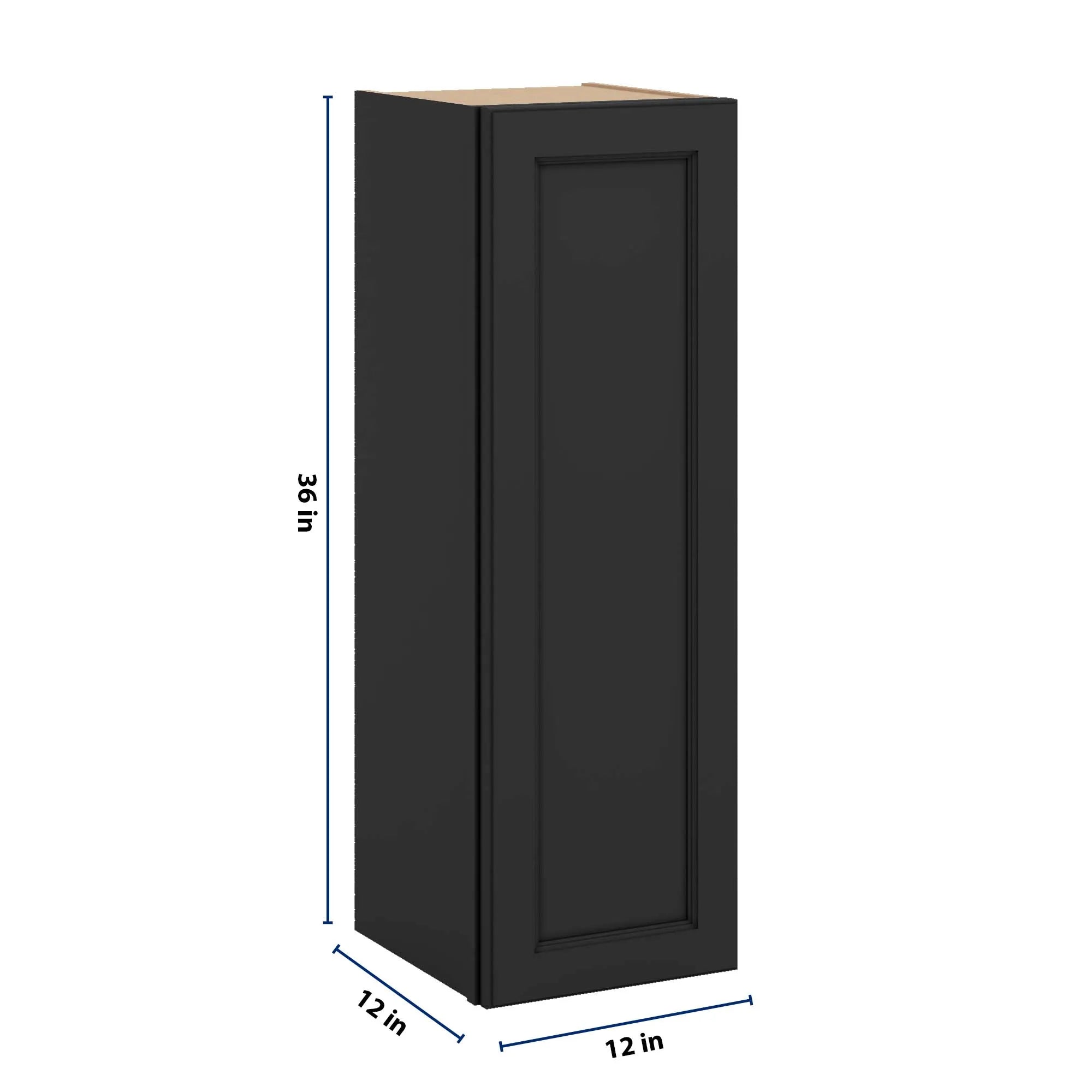 J&K Charcoal E2 Single Door Wall Cabinet - 12" W x 36" H