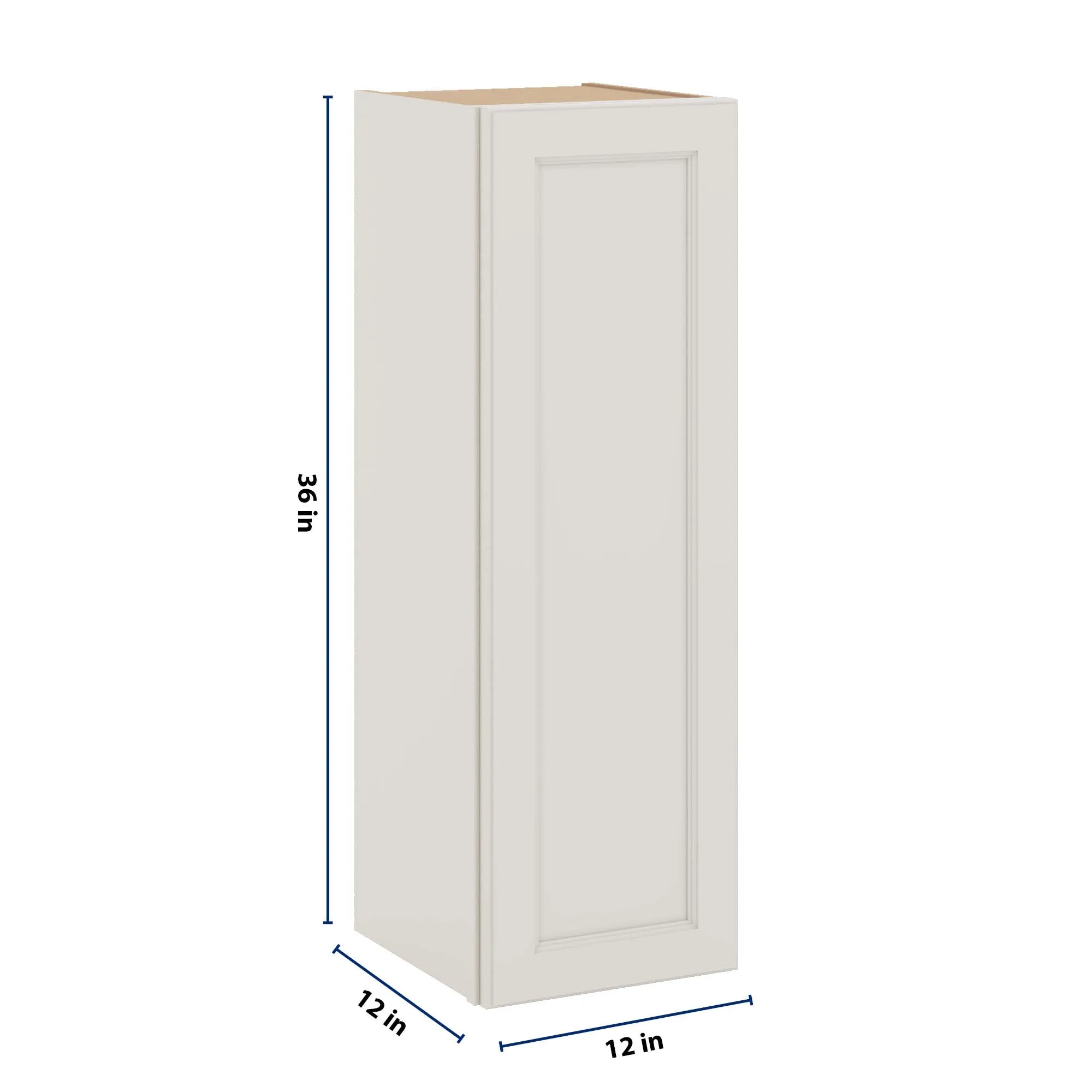 J&K Dove E1 Single Door Wall Cabinet - 12" W x 36" H