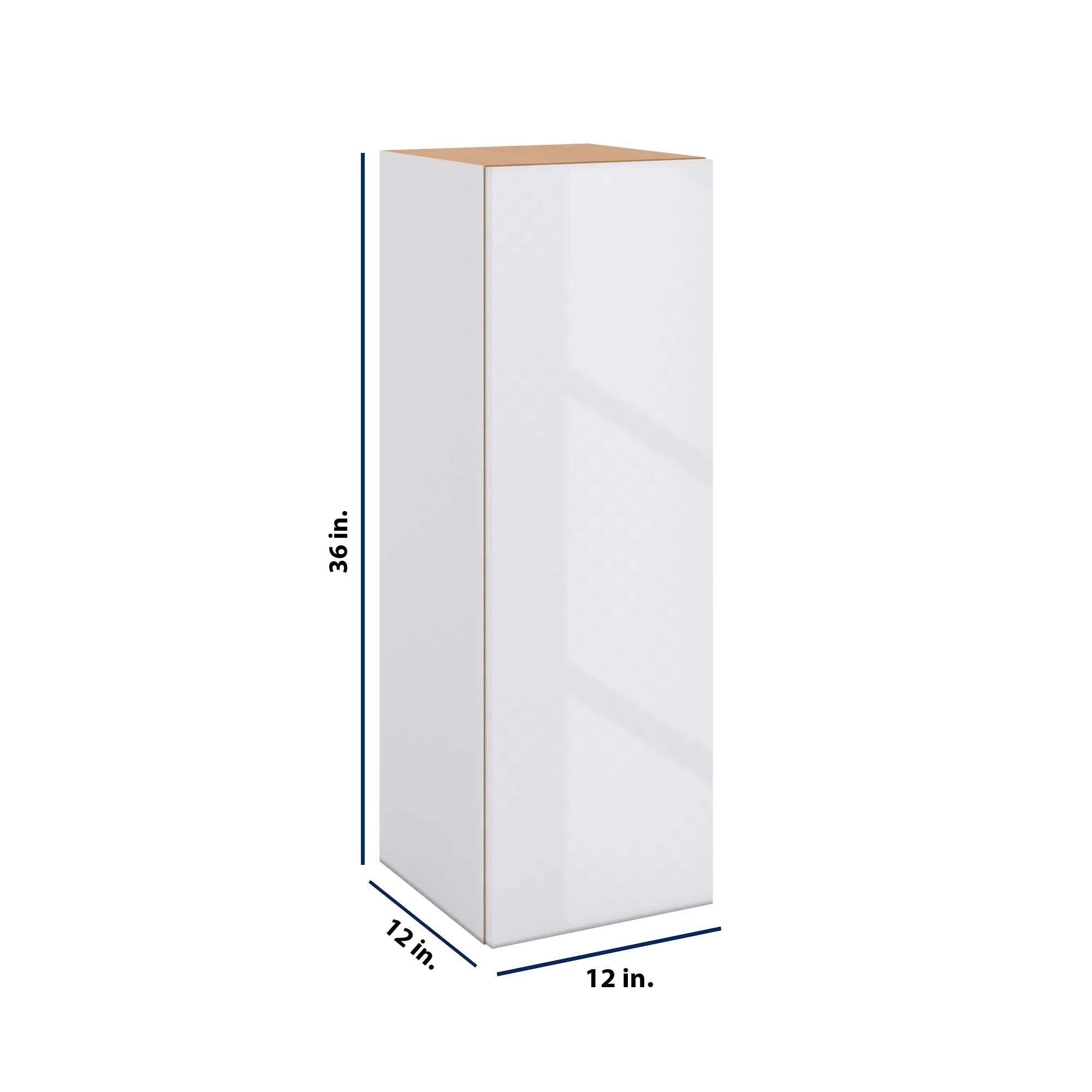 Modernform Cabinet Gloss White 12" W X 36" H X 12" D Single Door Wall Cabinet