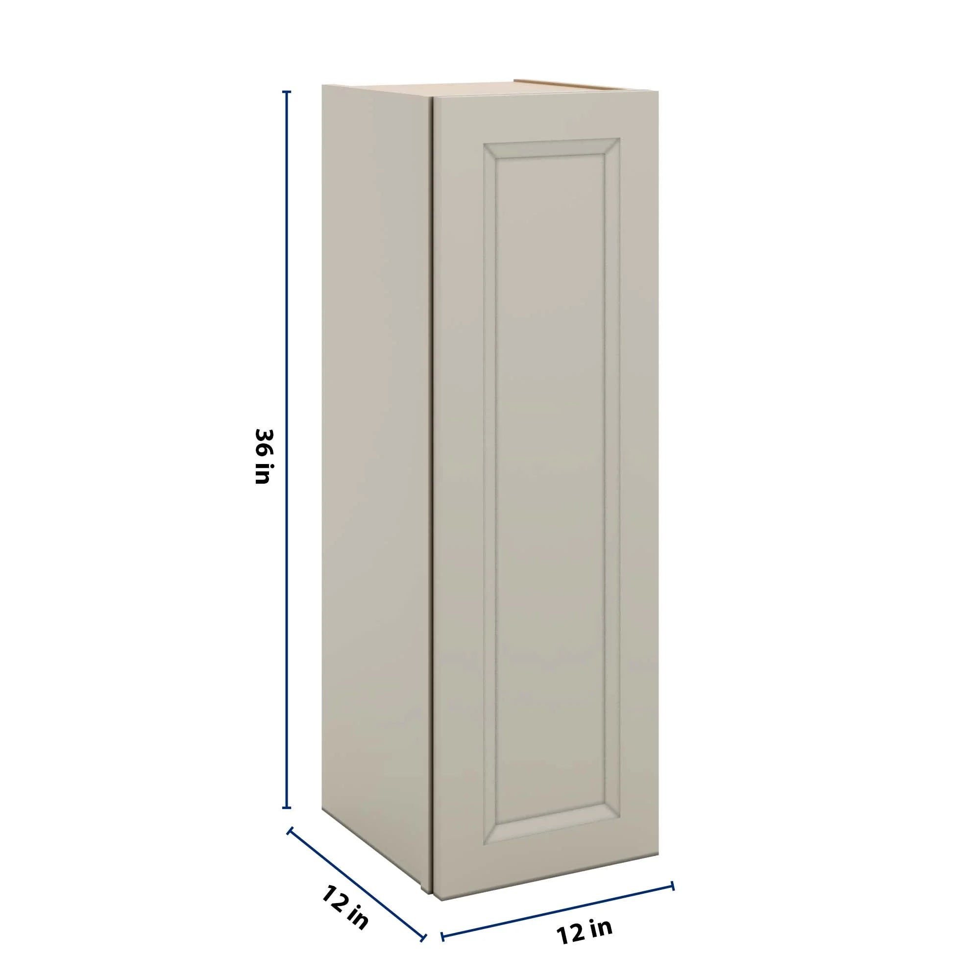 J&K Pebble B6 Single Door Wall Cabinet - 12" W x 36" H
