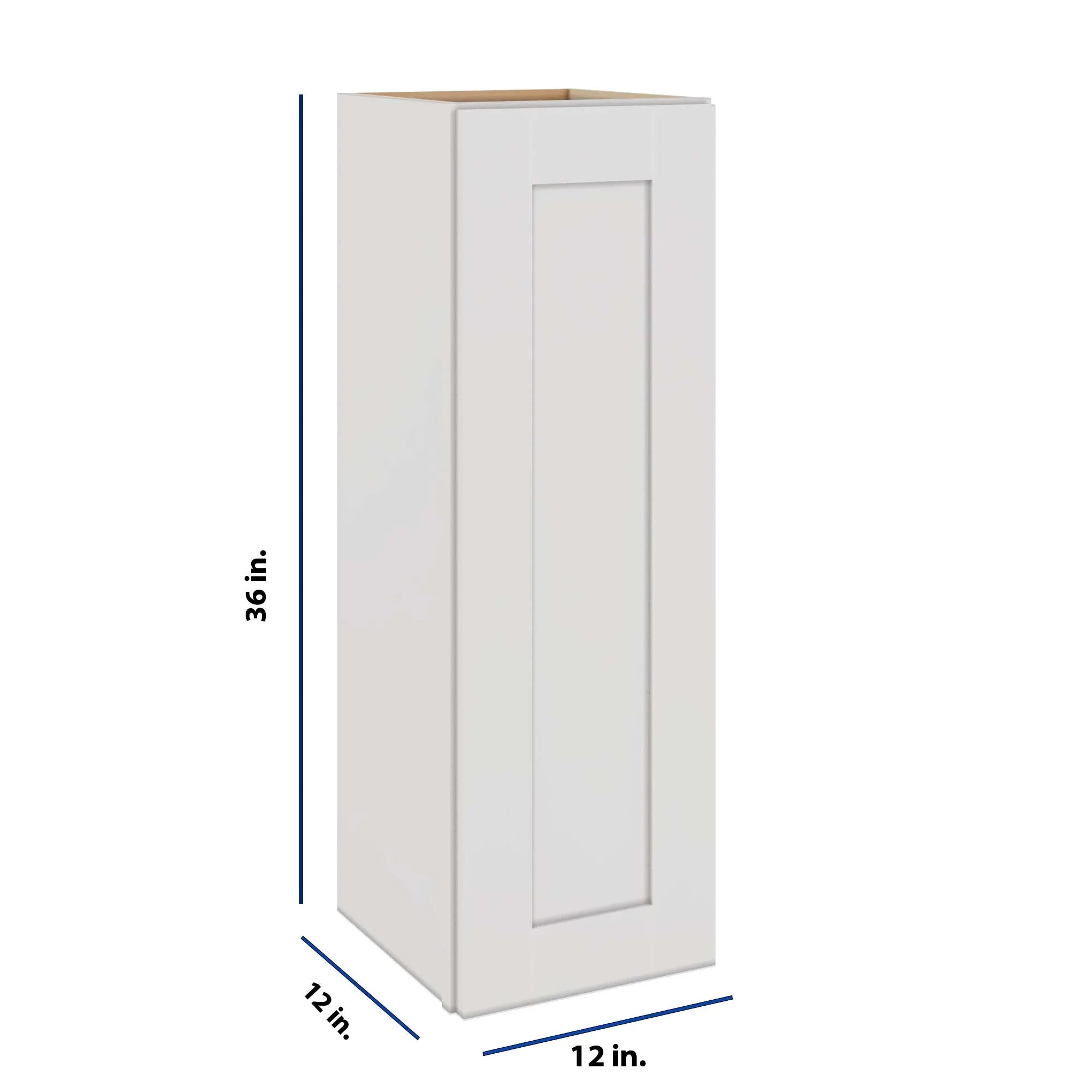 Modernform Cabinet White Shaker 12" W X 36" H X 12" D Single Door Wall Cabinet