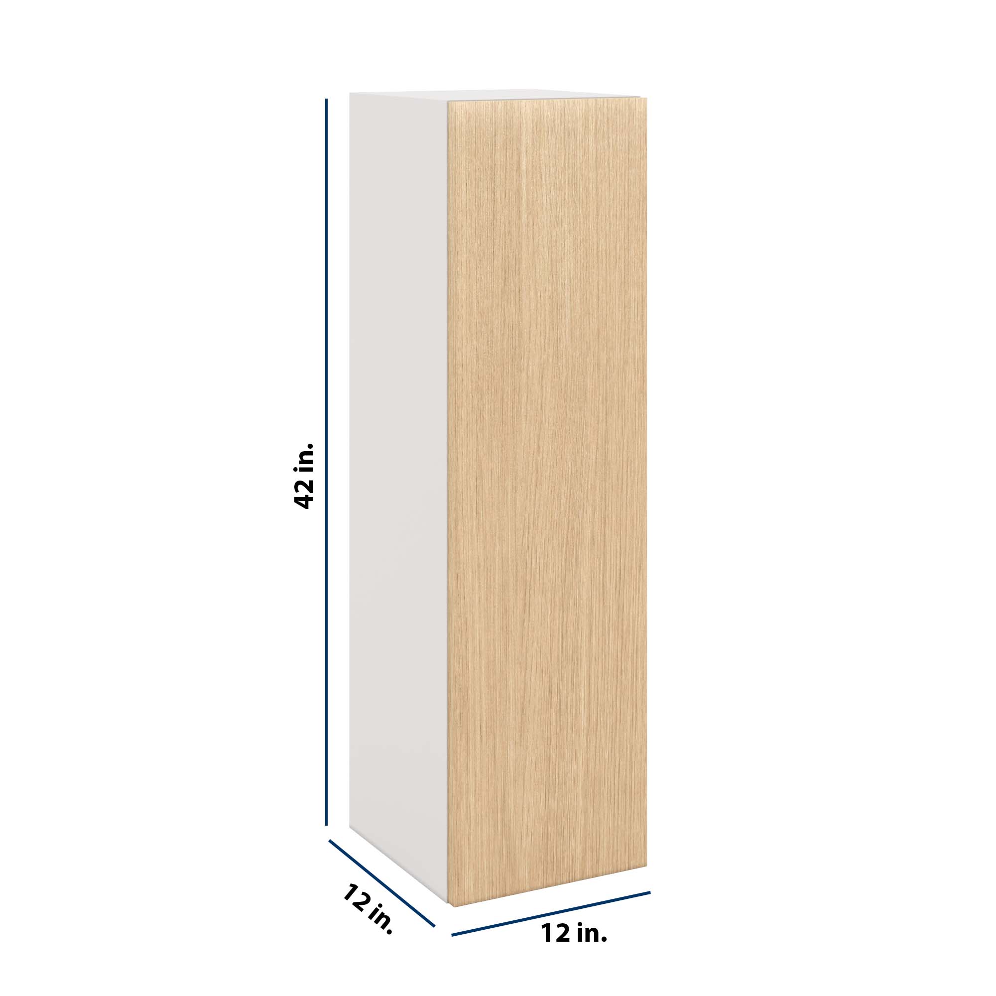 Modernform Cabinet Natural Oak 12" W X 42" H X 12" D Single Door Wall Cabinet