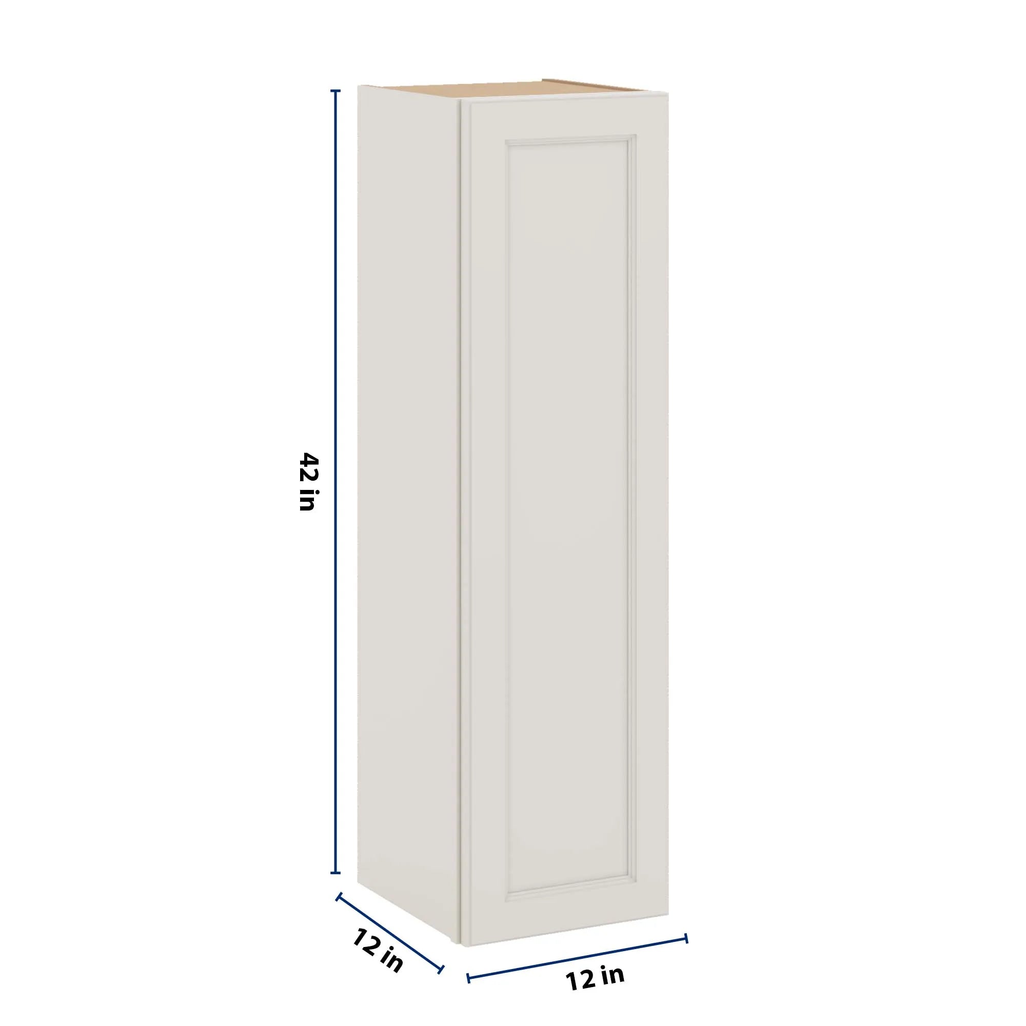 J&K Dove E1 Single Door Wall Cabinet - 12" W x 42" H