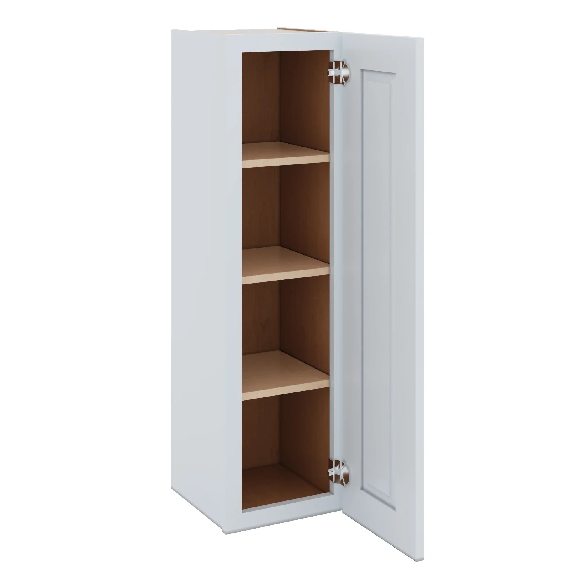 J&K White Shaker S8 Single Door Wall Cabinet 12" W x 42" H