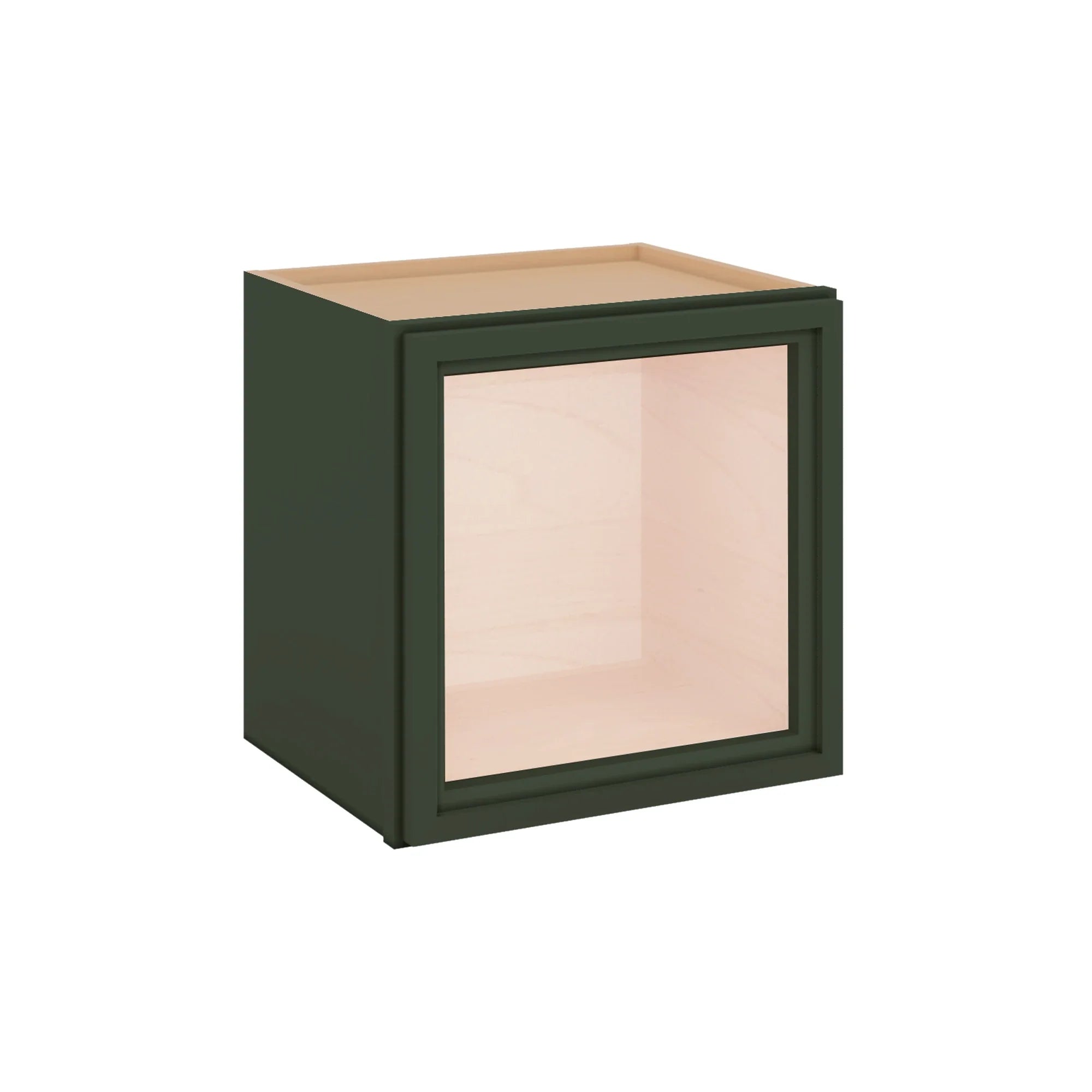 Modernform Cabinet Slim Sage Green 15" W X 15" H X 12" D Single Glass Door Wall Cabinet